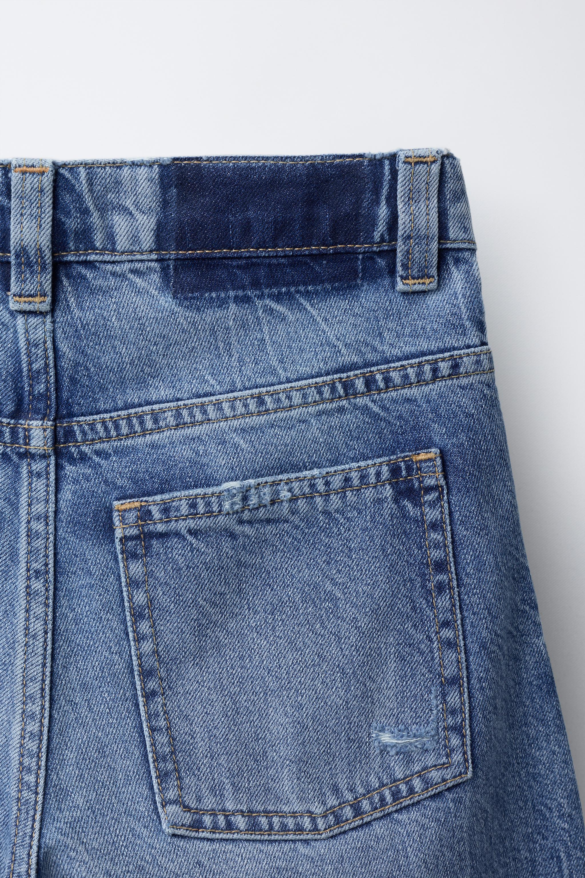 RIPPED WIDE LEG JEANS