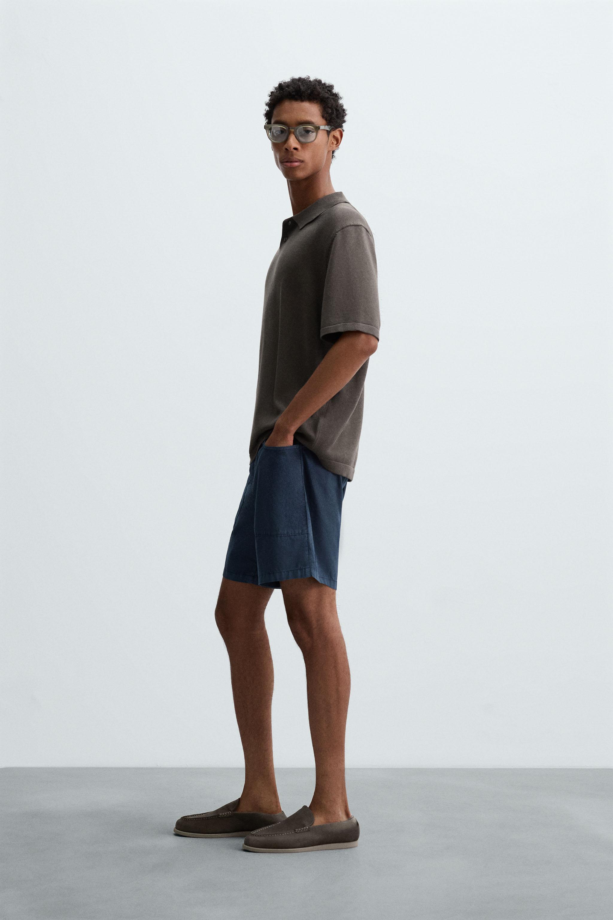 WASHED COTTON BERMUDA SHORTS