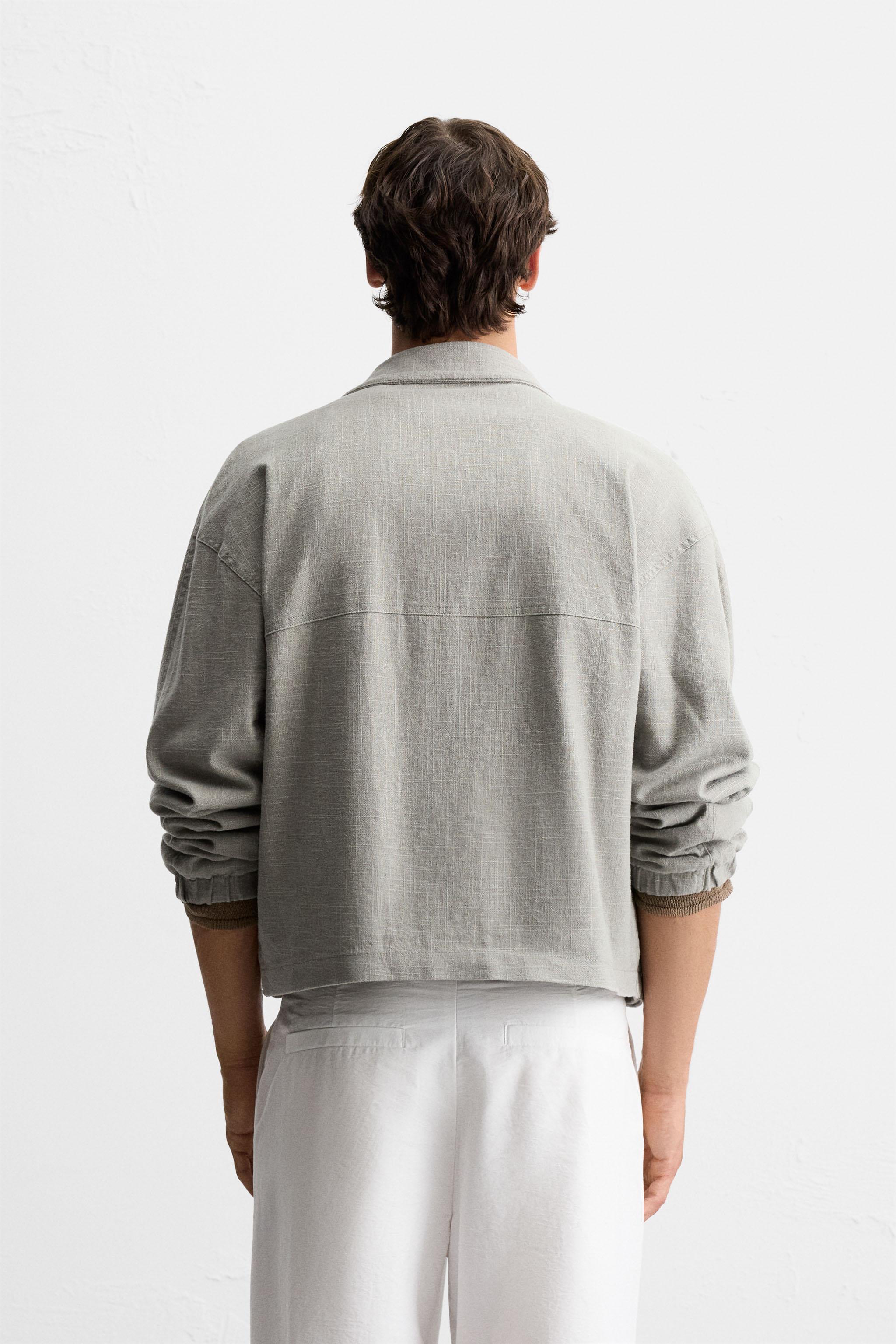 LINEN-COTTON TEXTURED JACKET