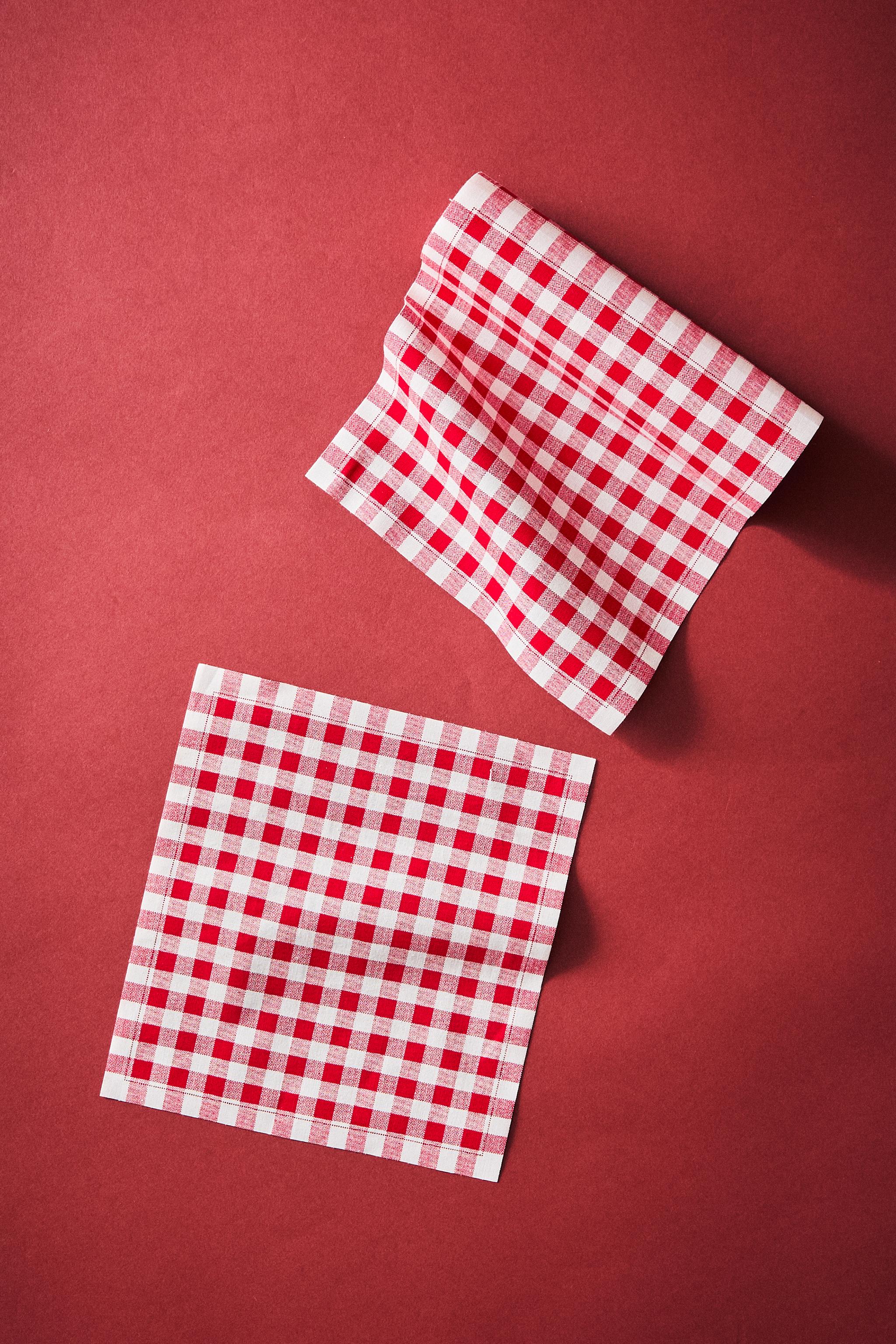 ROLL OF GINGHAM COTTON NAPKINS (SET OF 20)