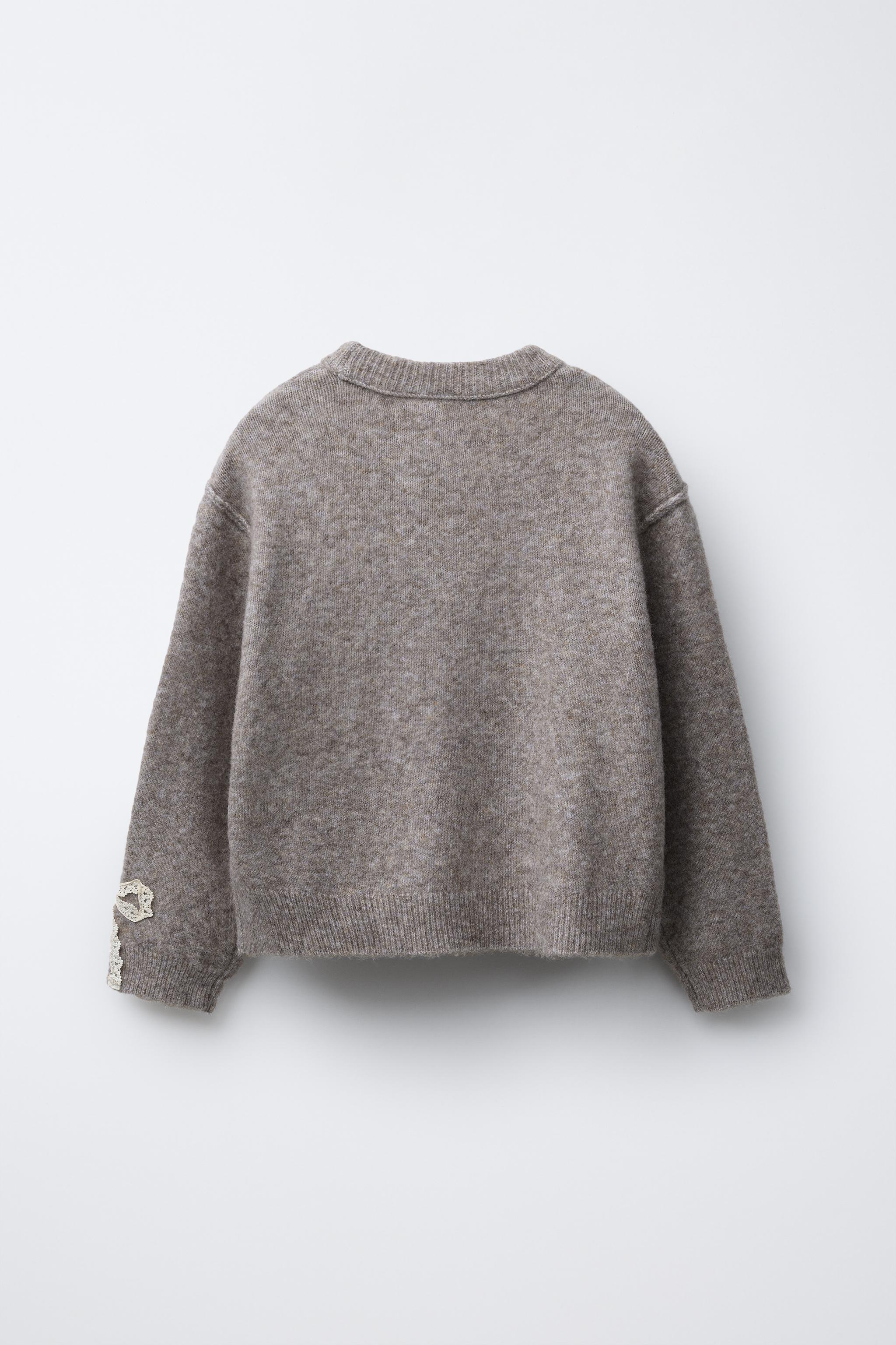 LACE BOWS KNIT SWEATER