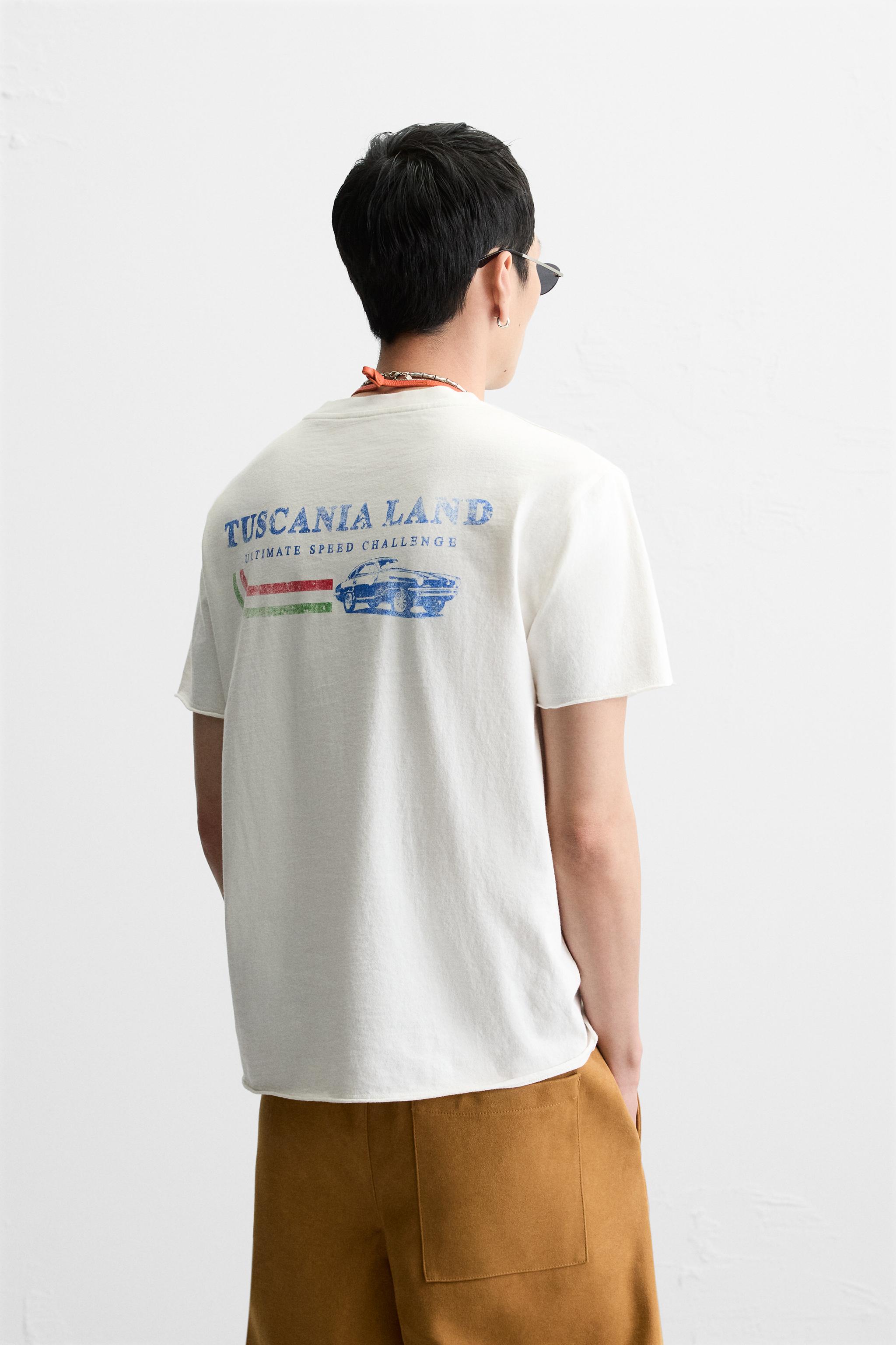WASHED PRINT TEXT T-SHIRT