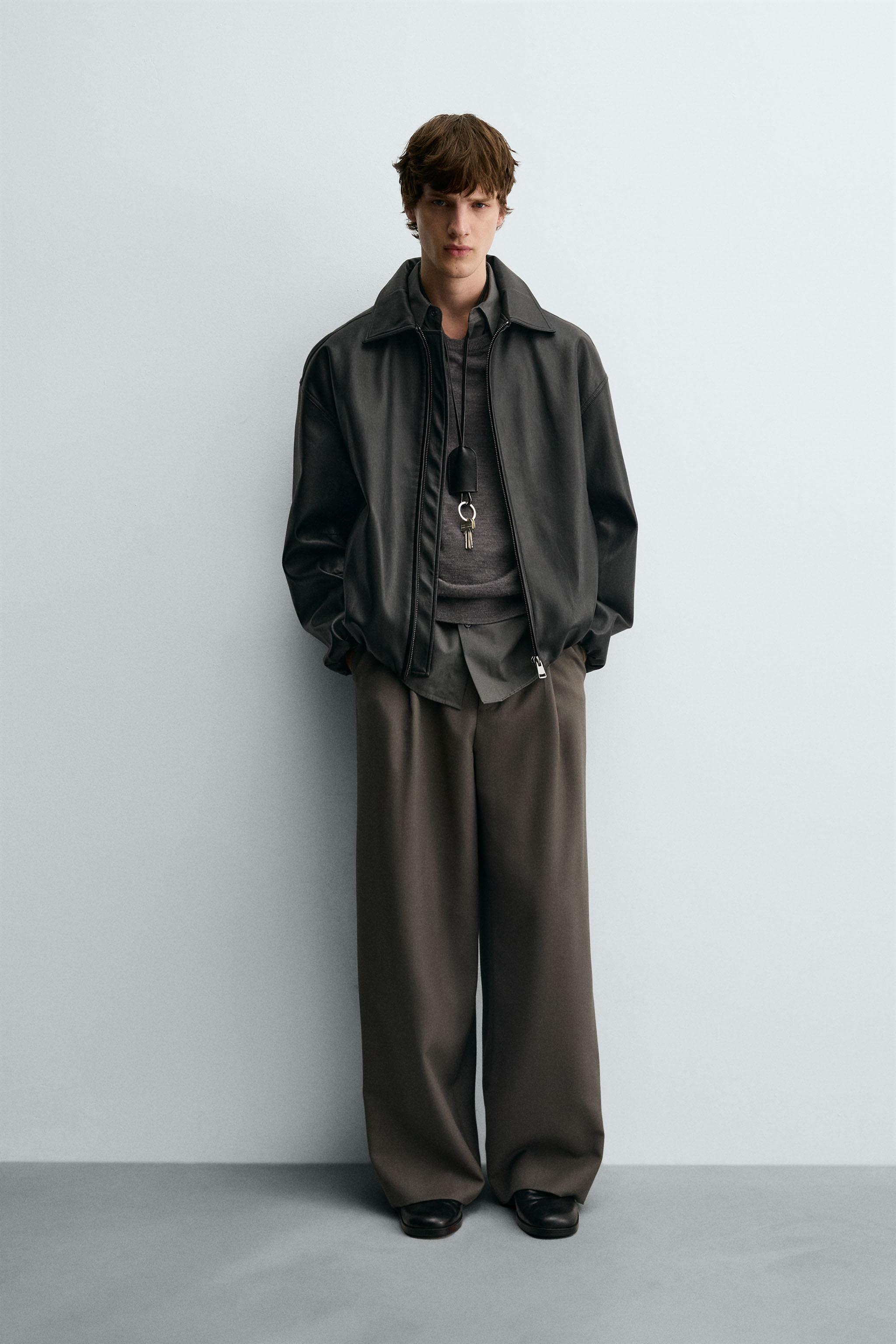 FAUX LEATHER BOMBER JACKET