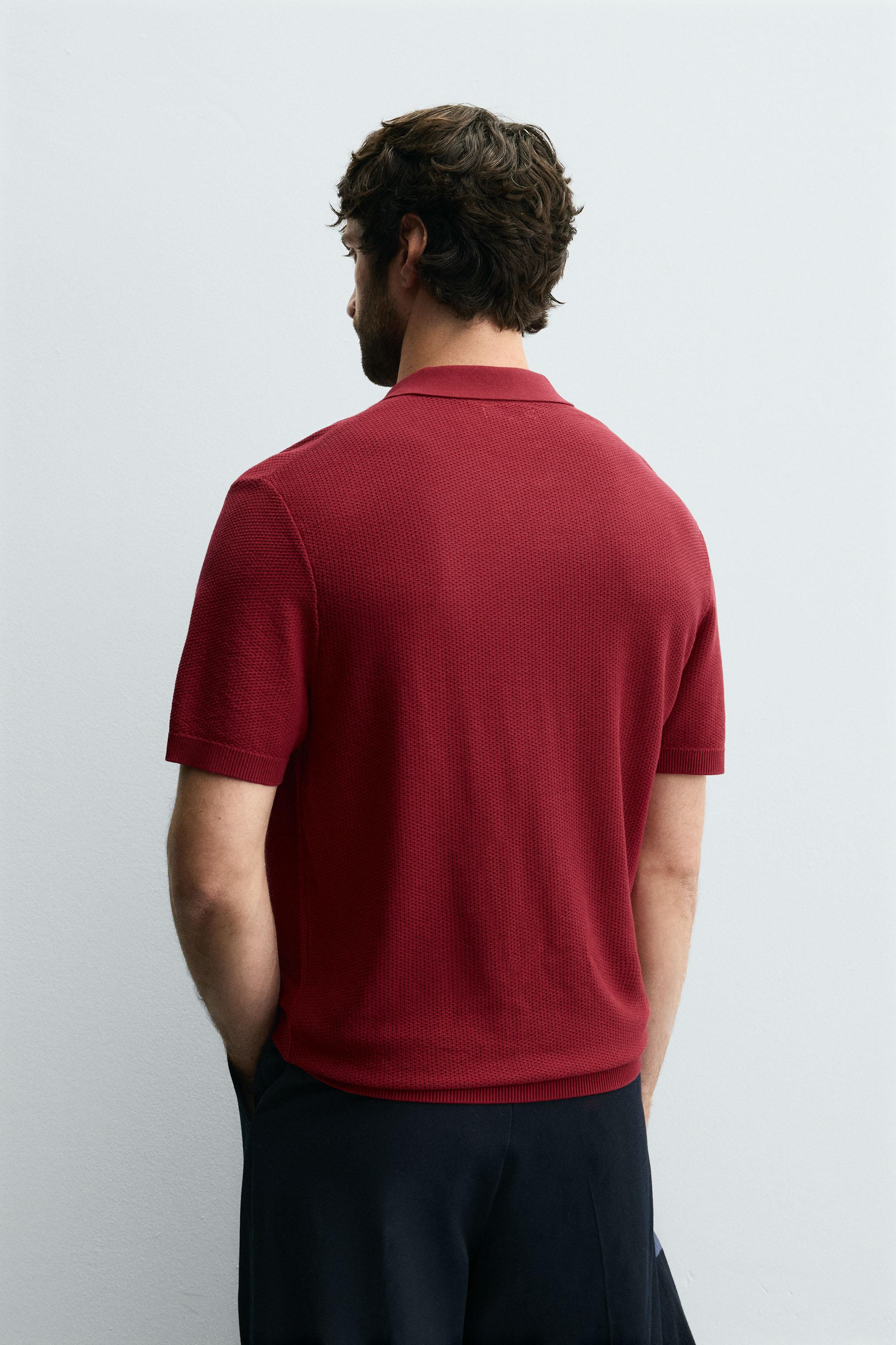 TEXTURED KNIT POLO SHIRT