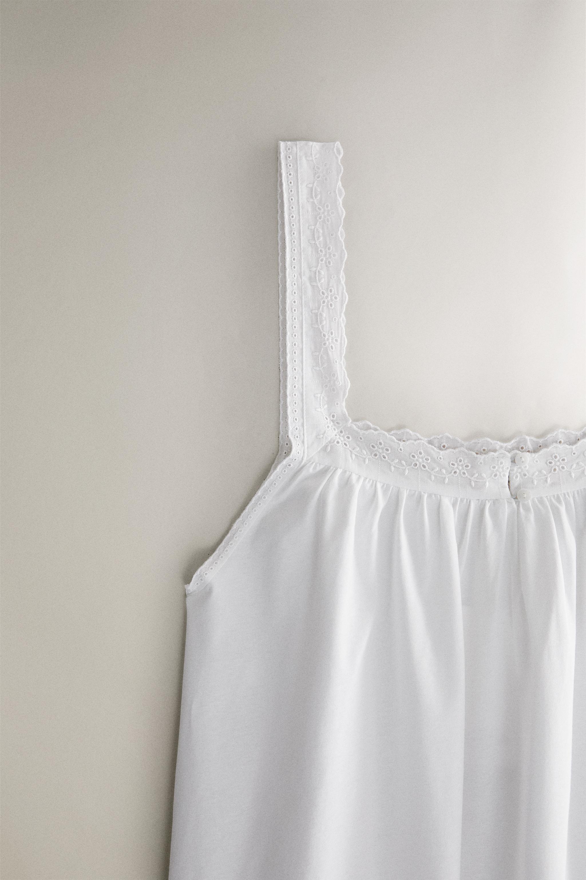 LACE COTTON NIGHTGOWN