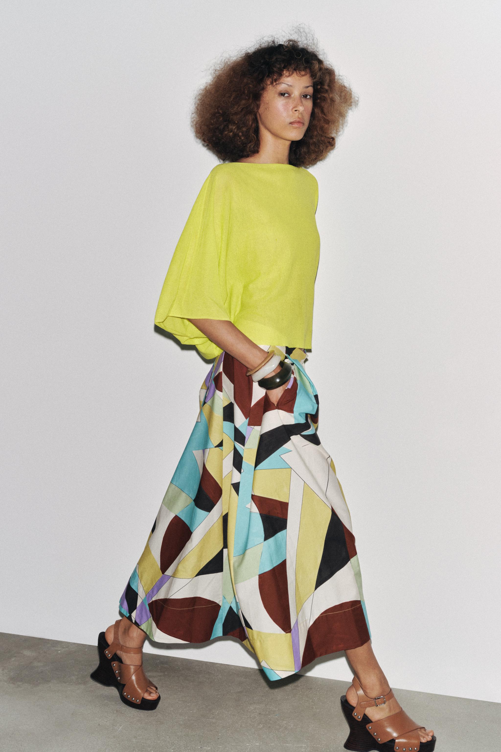 ZW COLLECTION PRINTED MIDI SKIRT