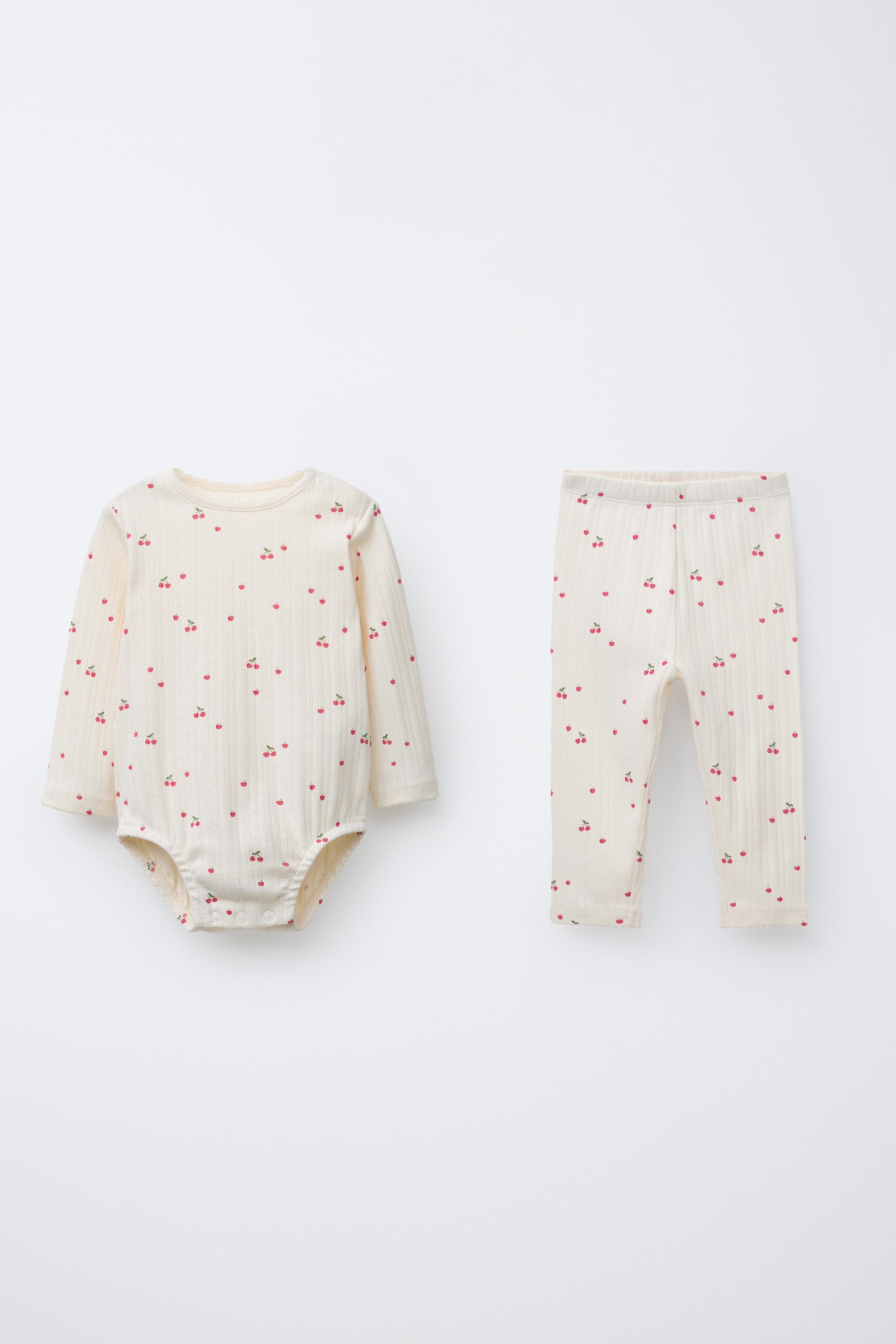 CHERRY PRINT BODYSUIT AND LEGGINGS SET