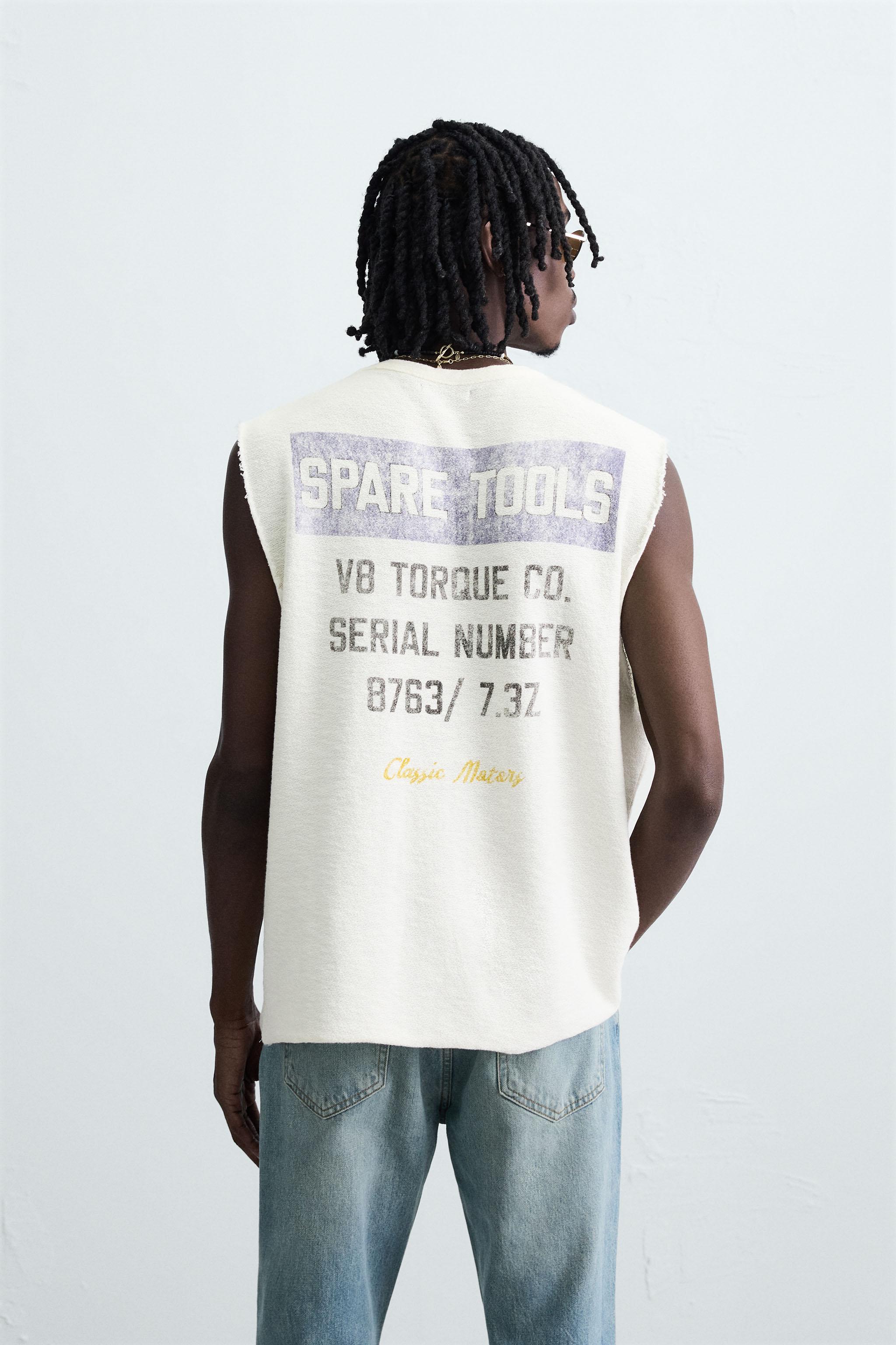 WASHED PRINT KNIT TANK TOP