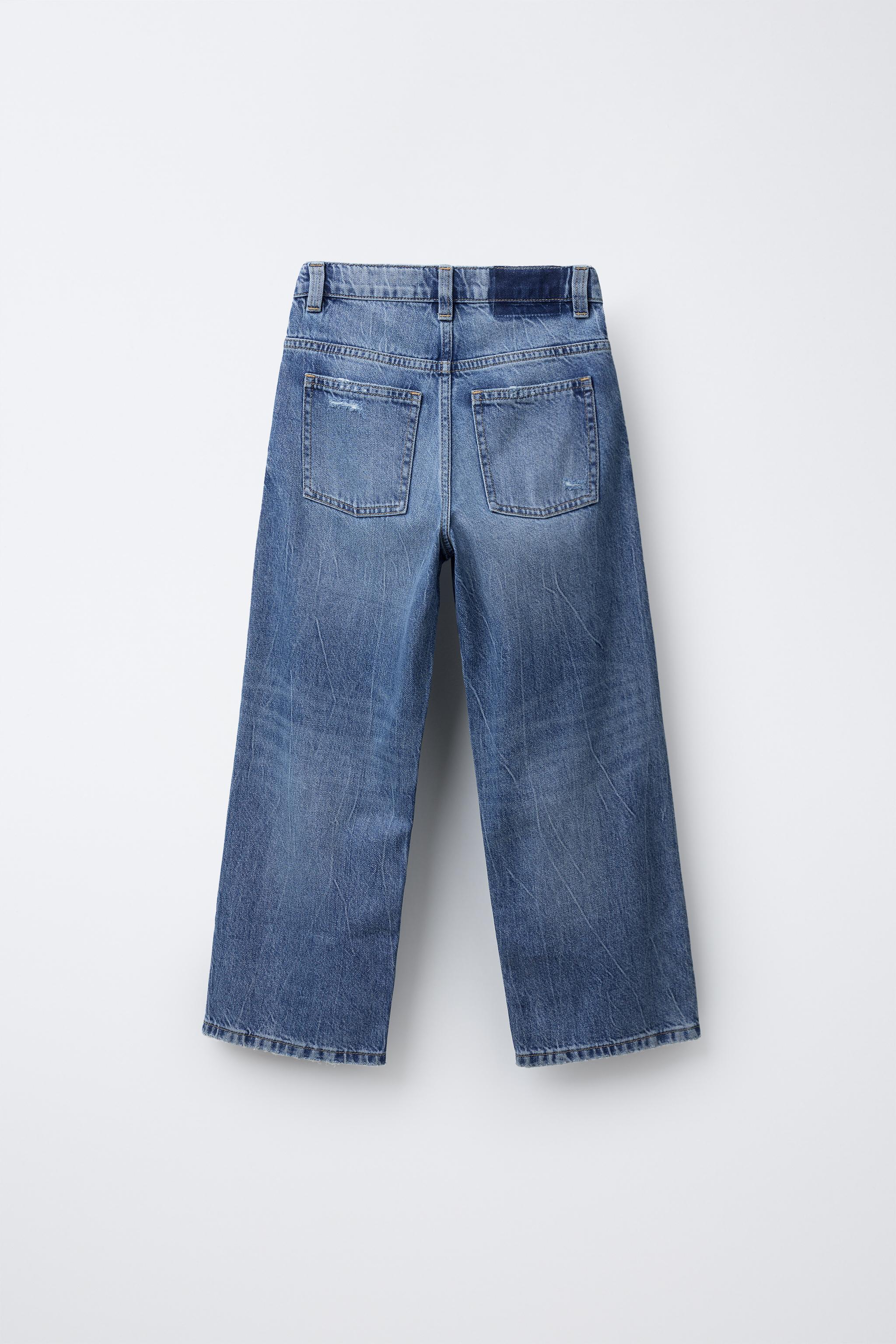 RIPPED WIDE LEG JEANS