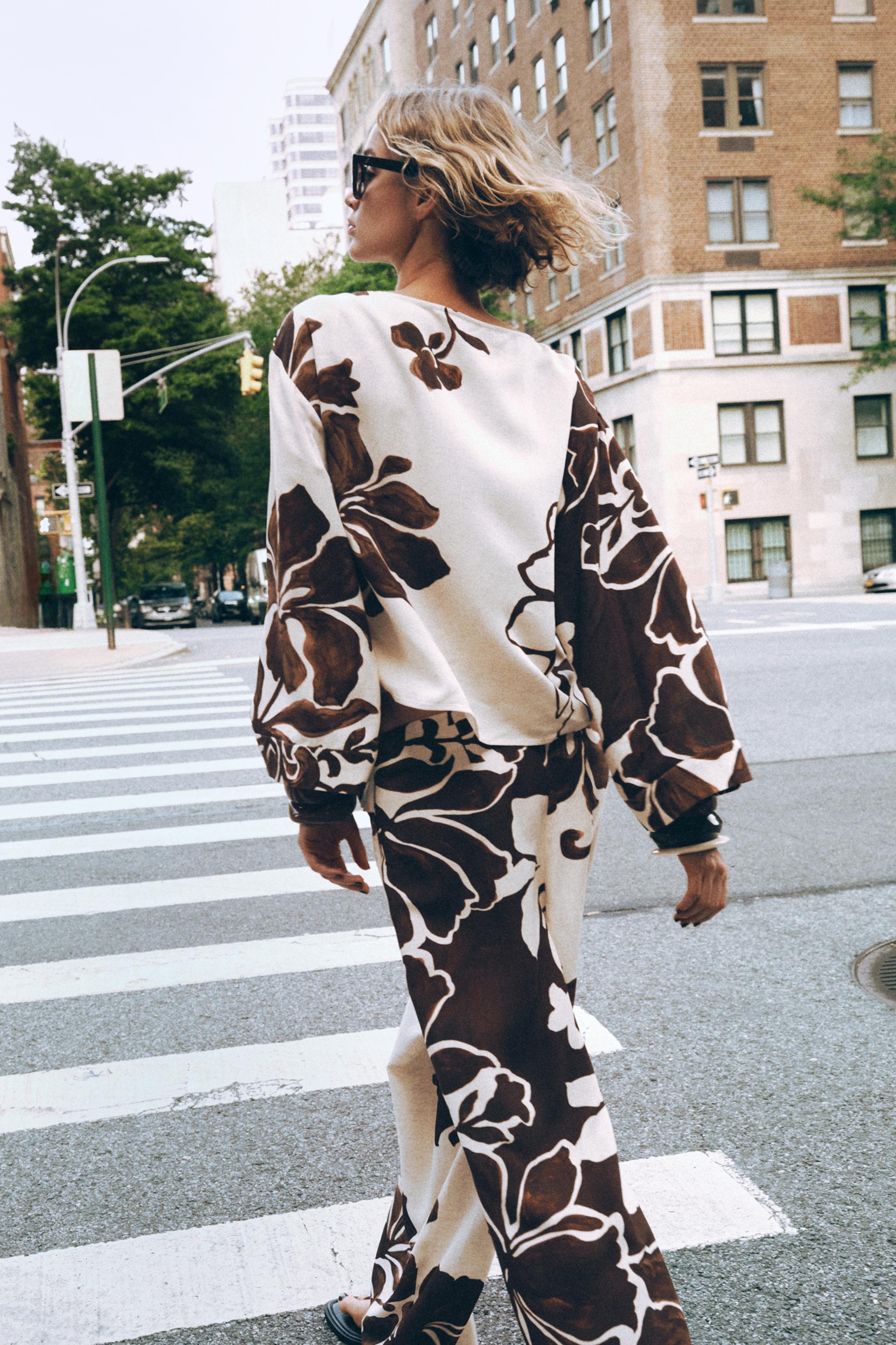 FLORAL PRINT WRAP PANTS