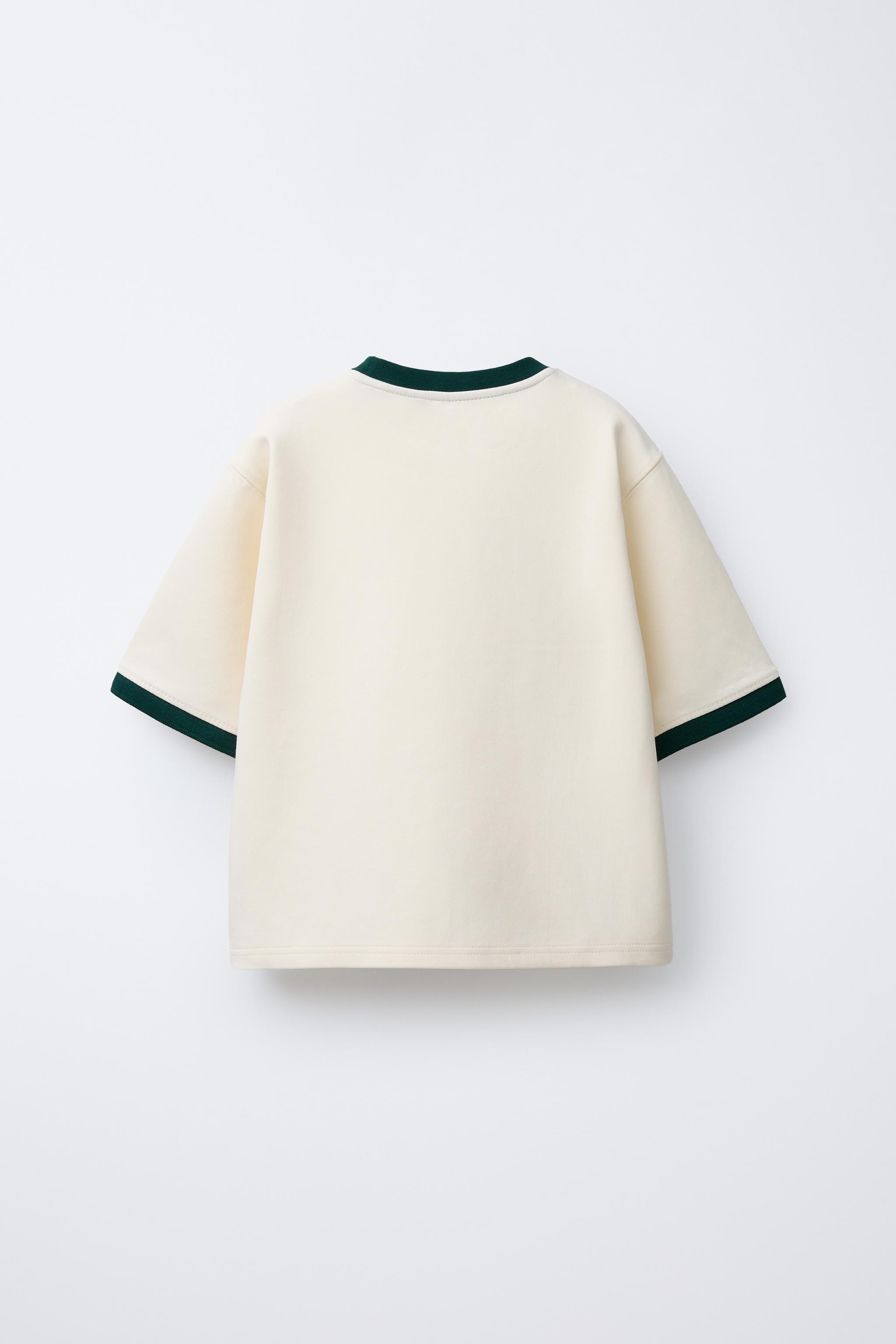 CONTRAST STRAIGHT INTERLOCK T-SHIRT