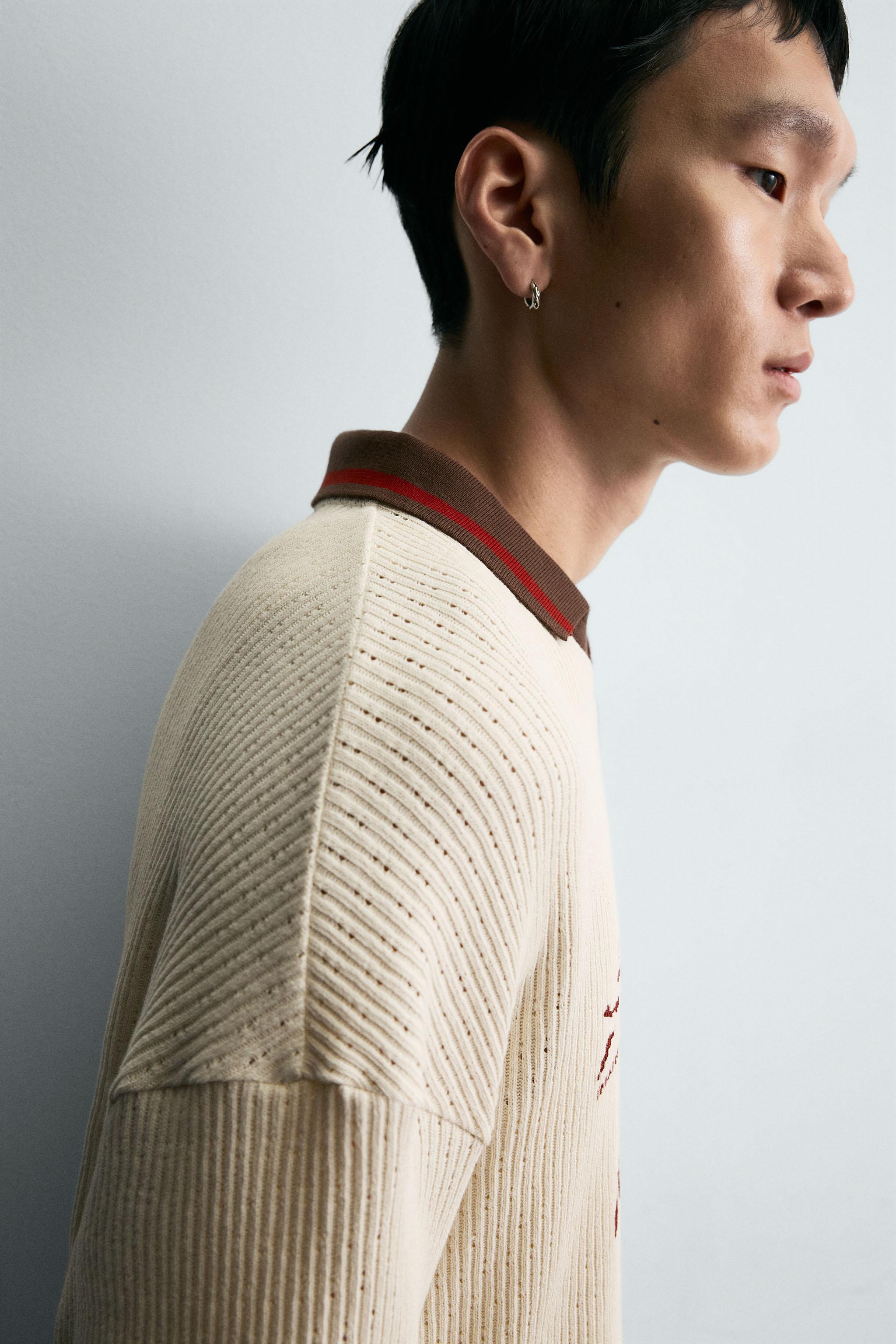 RETRO SOCCER TEXTURED POLO SHIRT