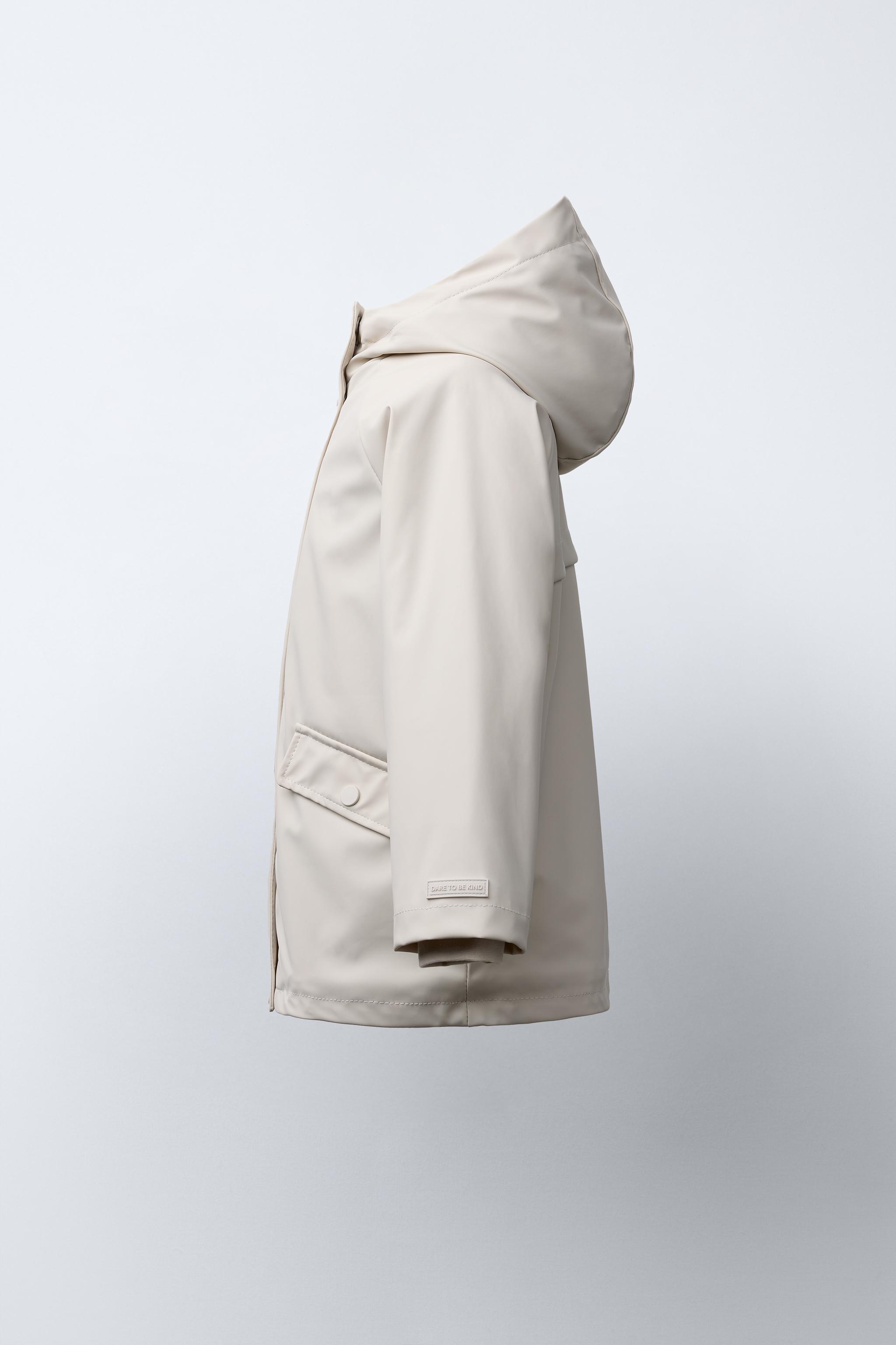 WATER REPELLENT COATED FAUX FUR JACKET