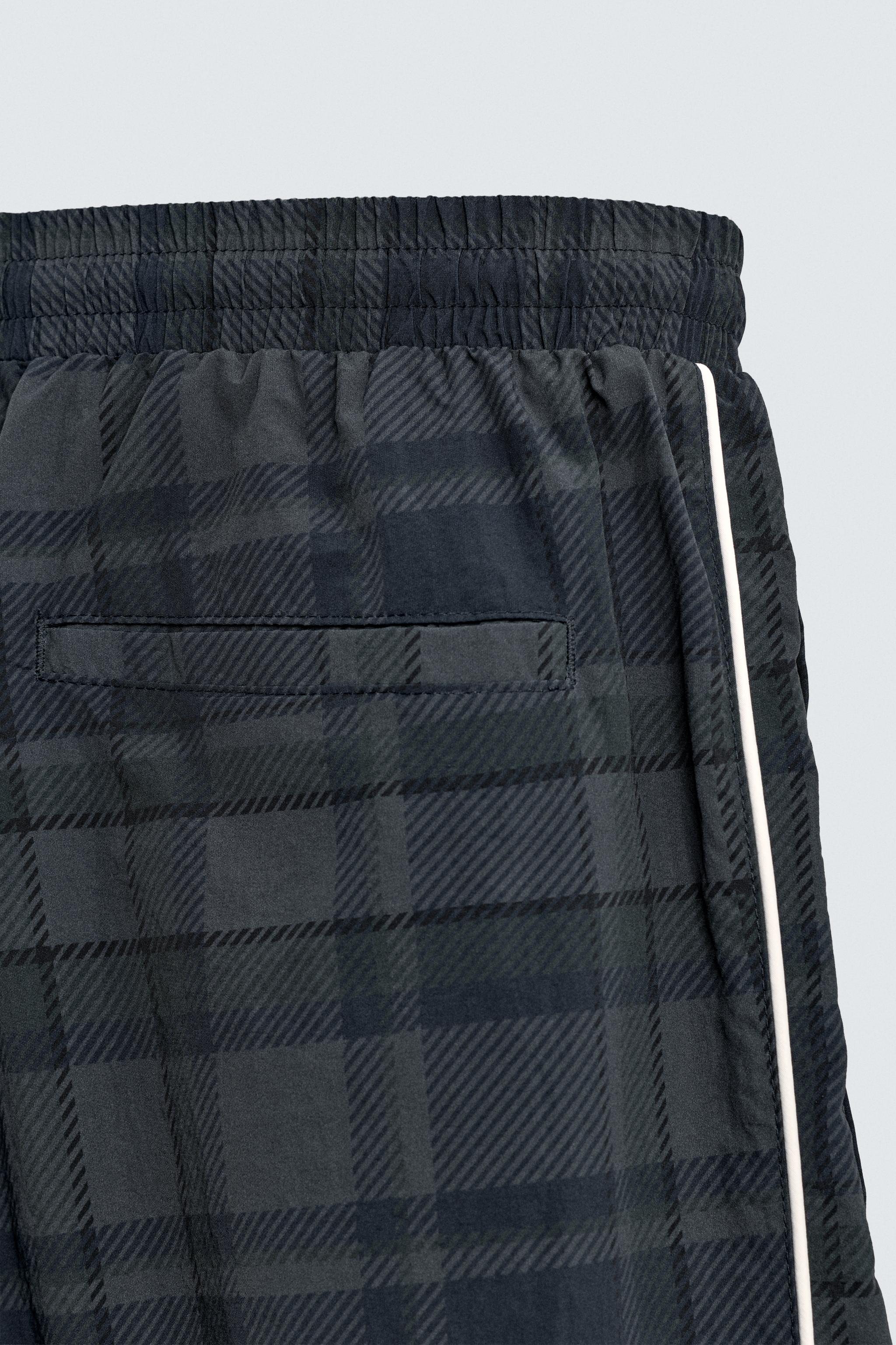 CONTRAST PLAID TECHNICAL JOGGER PANTS