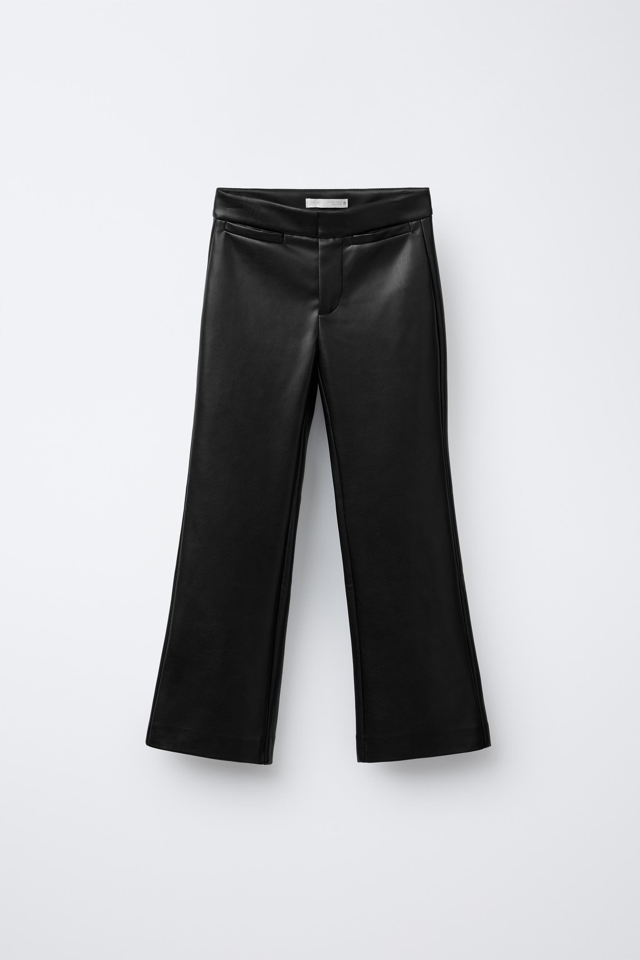 FAUX LEATHER FLARE PANTS
