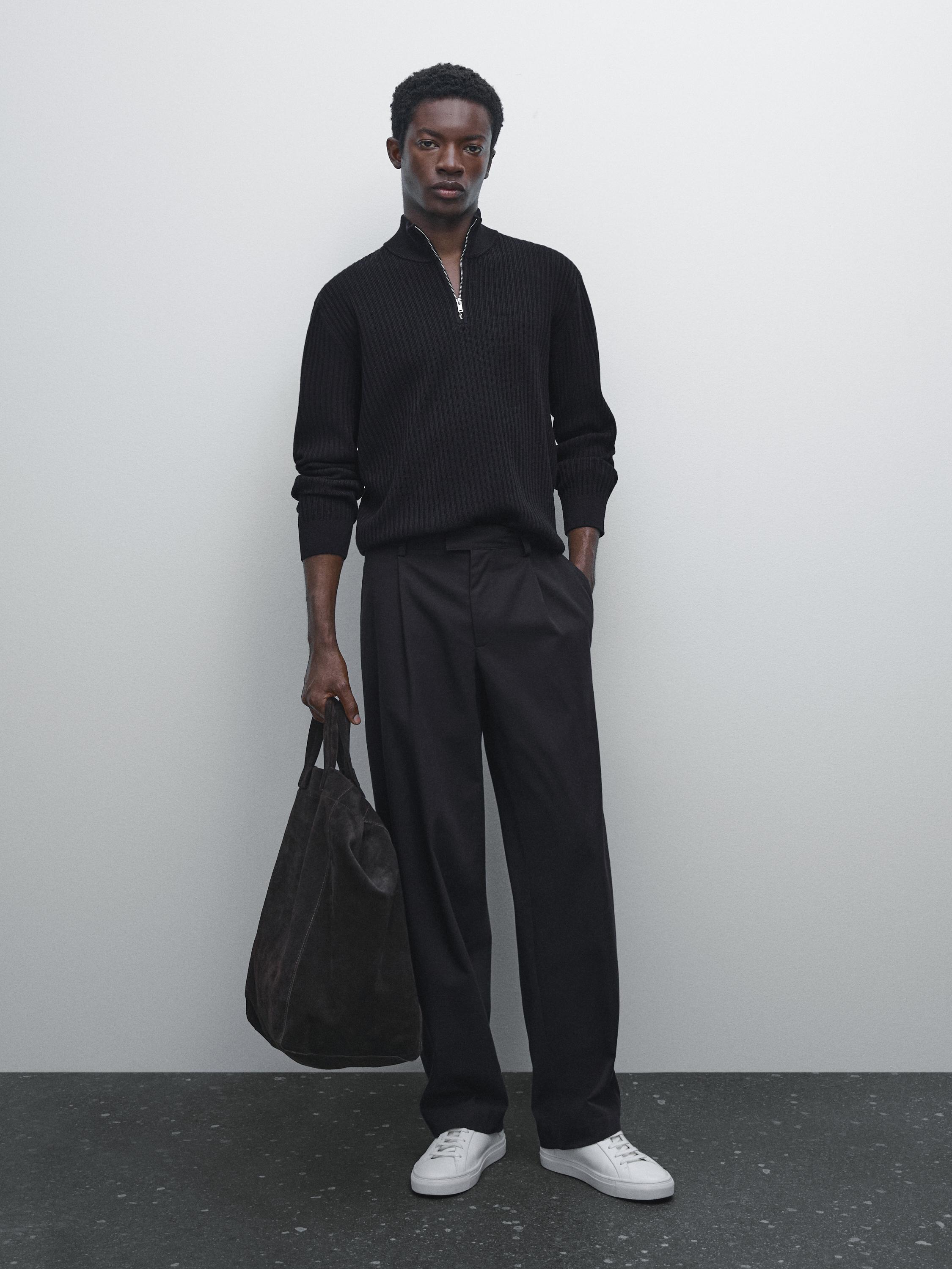 Mock neck knit sweater