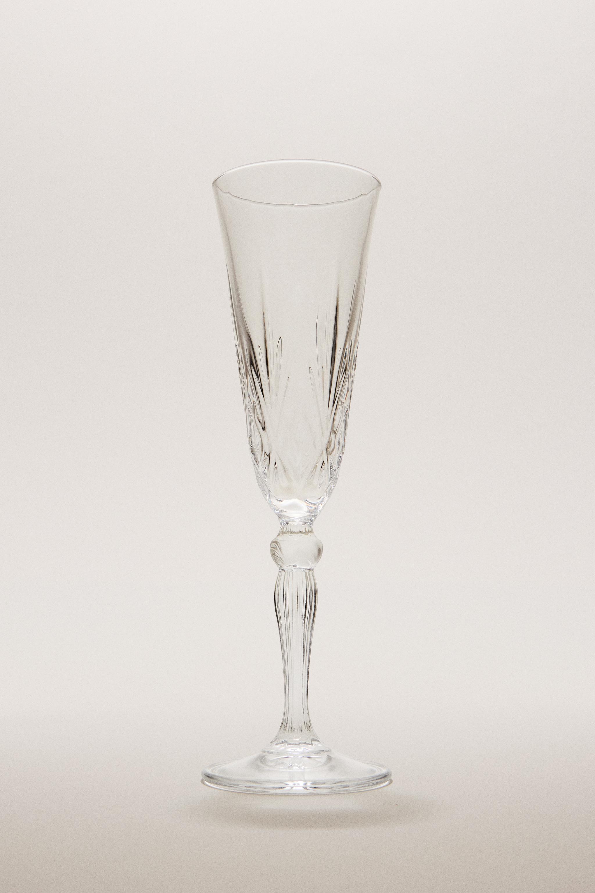 ENGRAVED CRYSTALLINE FLUTE GLASS