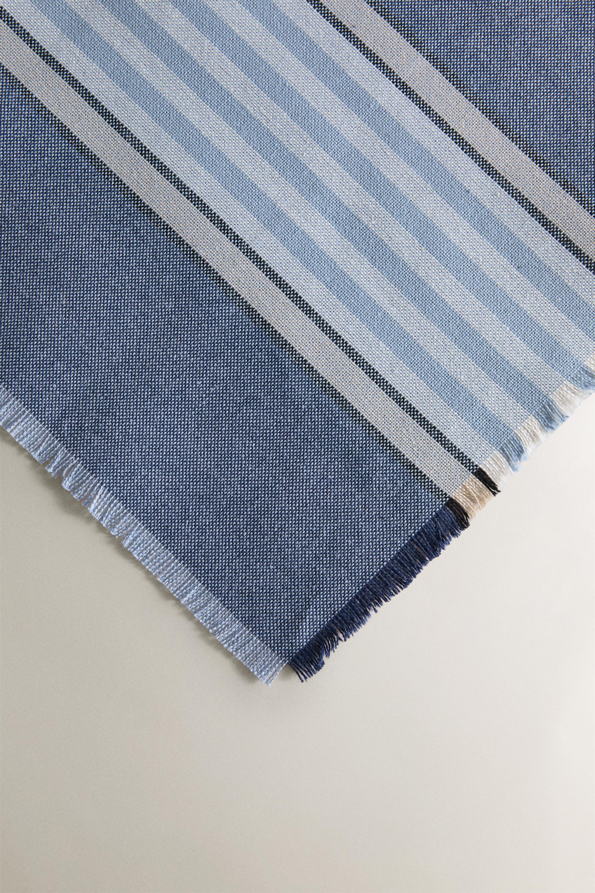 SET OF DYED THREAD STRIPED NAPKINS (SET OF 2)