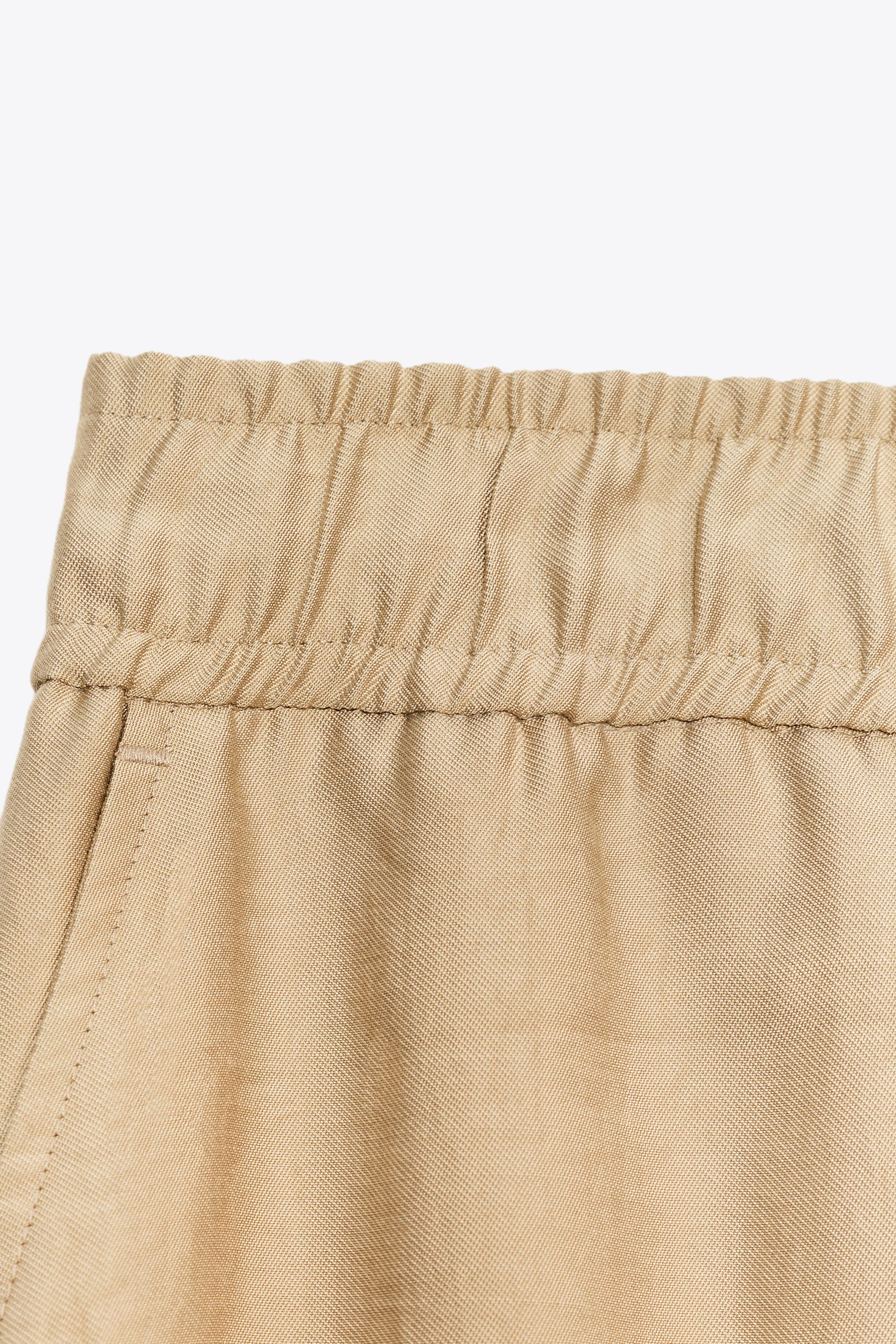 ELASTIC WAIST WIDE LEG PANTS