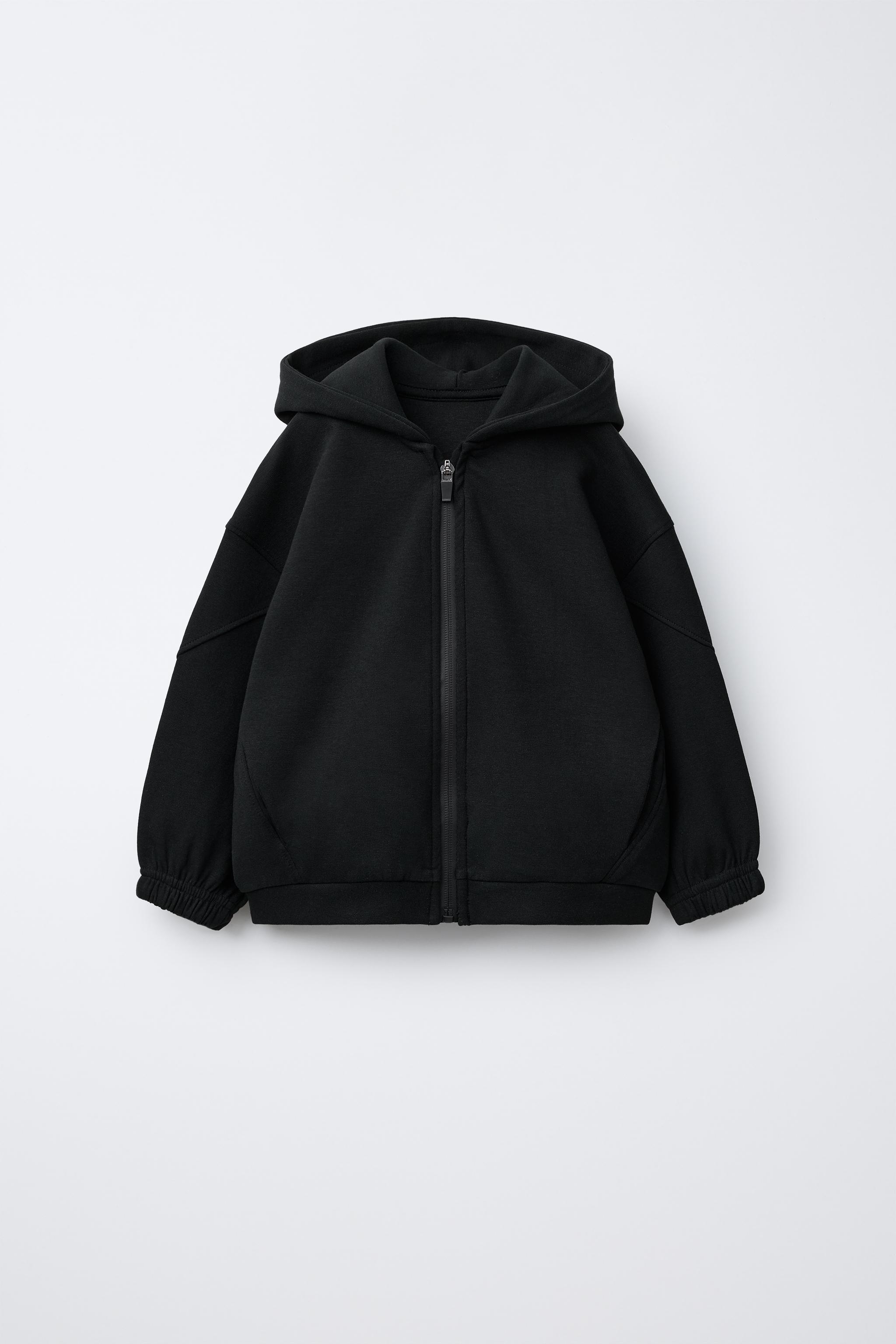 LOGO HOODED INTERLOCK ZIP-UP SWEATSHIRT