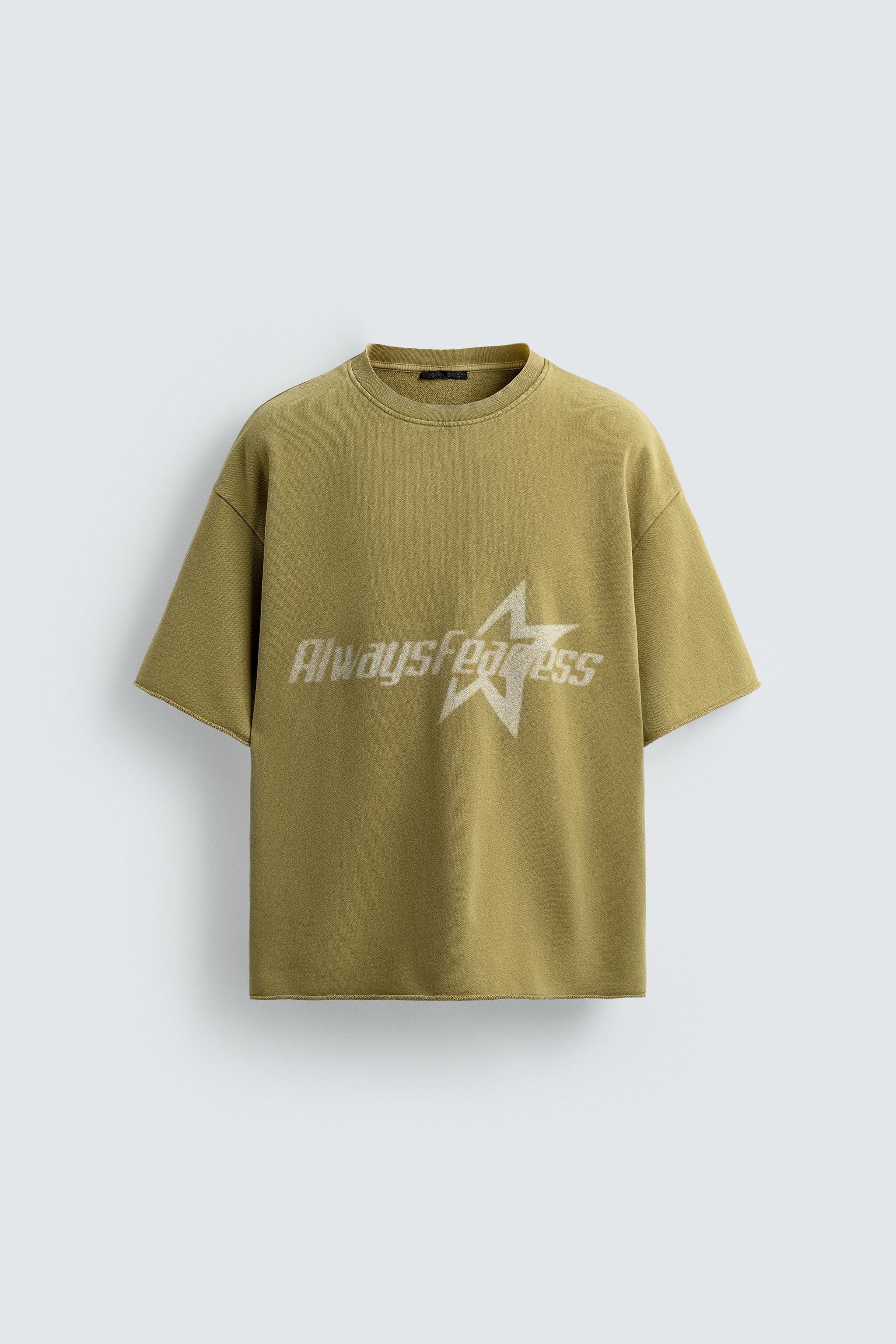 GARMENT-DYED TEXT PRINT SWEATSHIRT