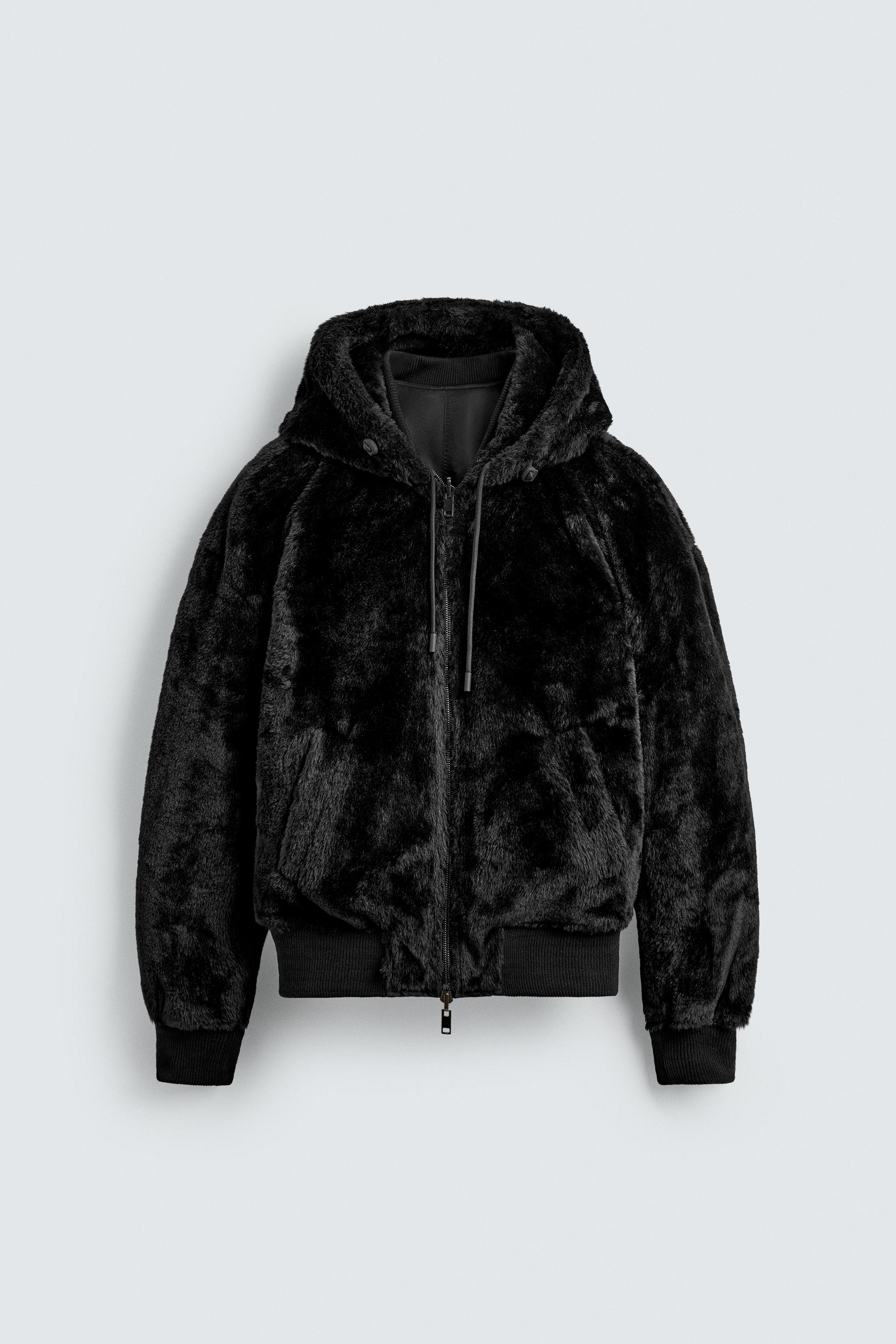 REVERSIBLE FAUX FUR BOMBER JACKET