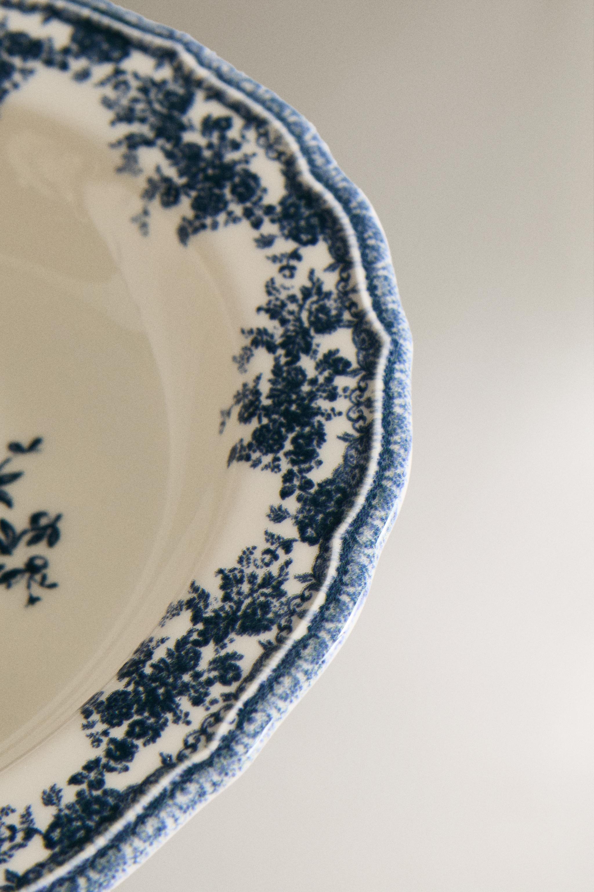 FLORAL EARTHENWARE SOUP PLATE