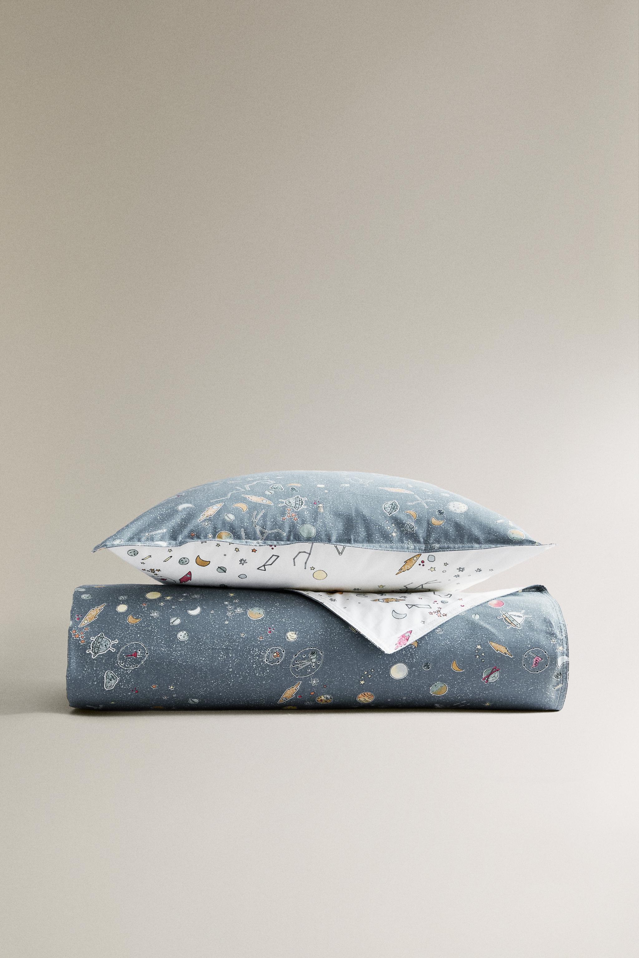 CHILDREN'S REVERSIBLE DUVET COVER SPACE