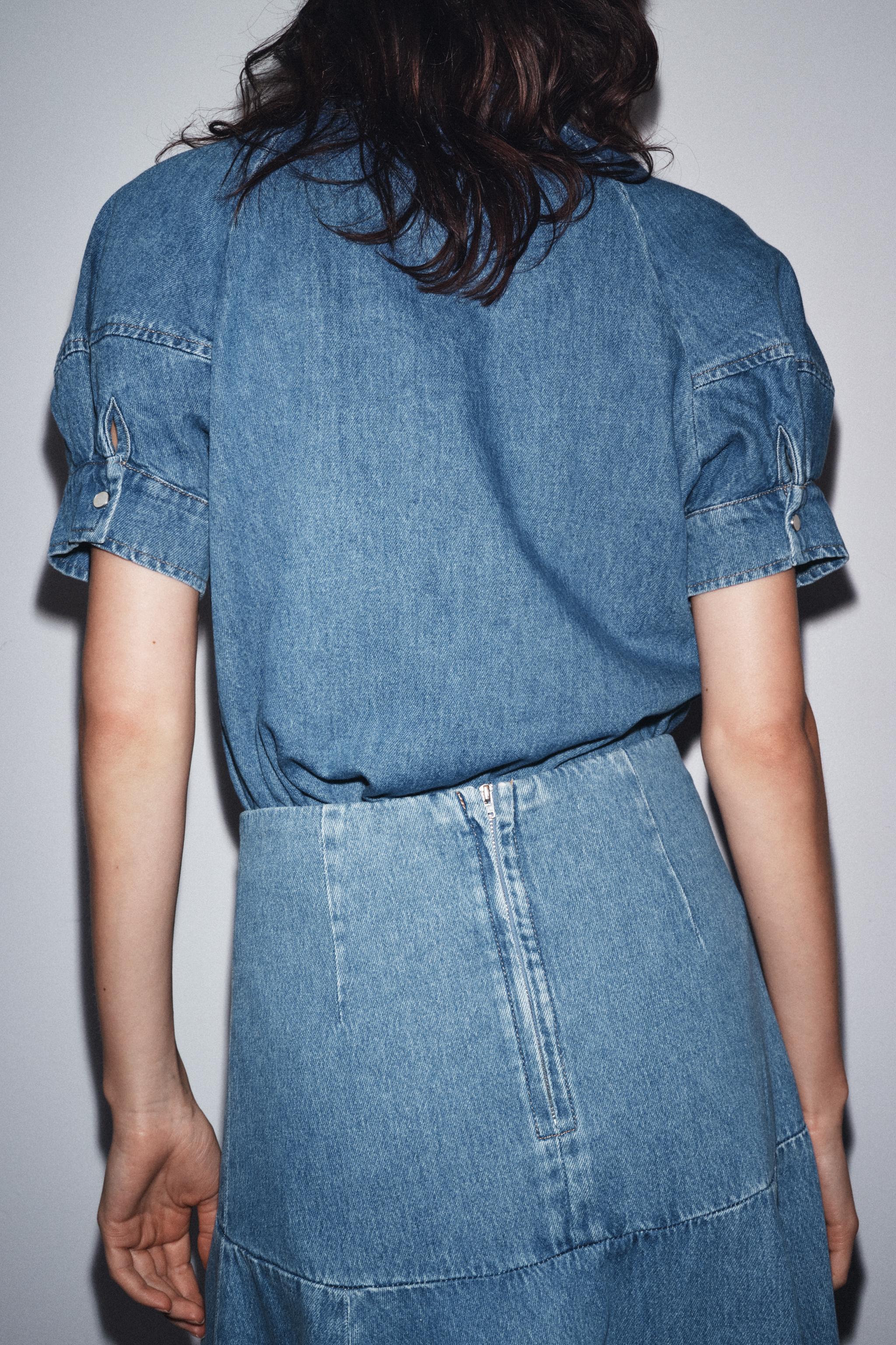 ZW COLLECTION DENIM MIDI SKIRT