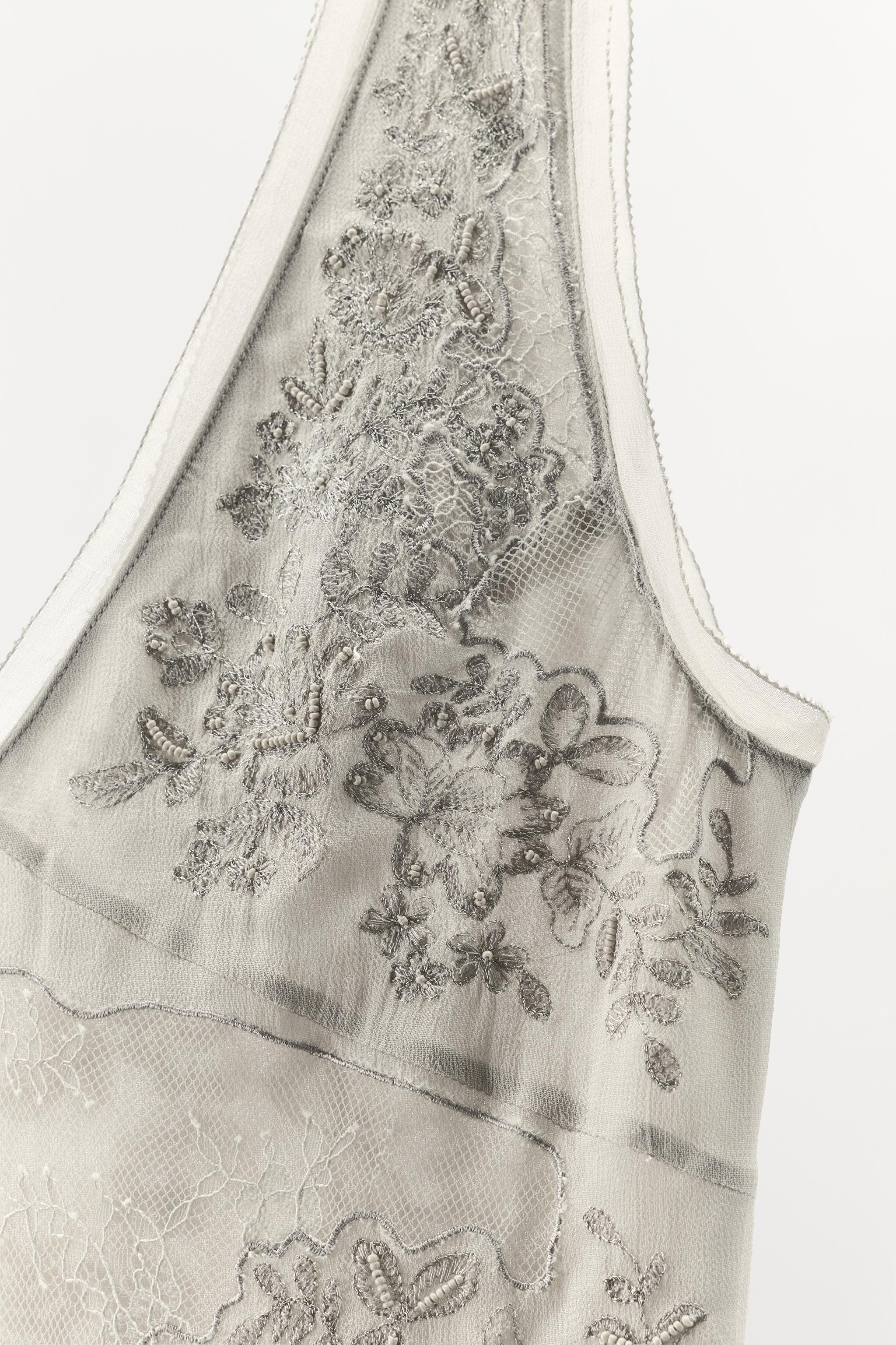 GEORGETTE DRESS WITH EMBROIDERY AND BEADING