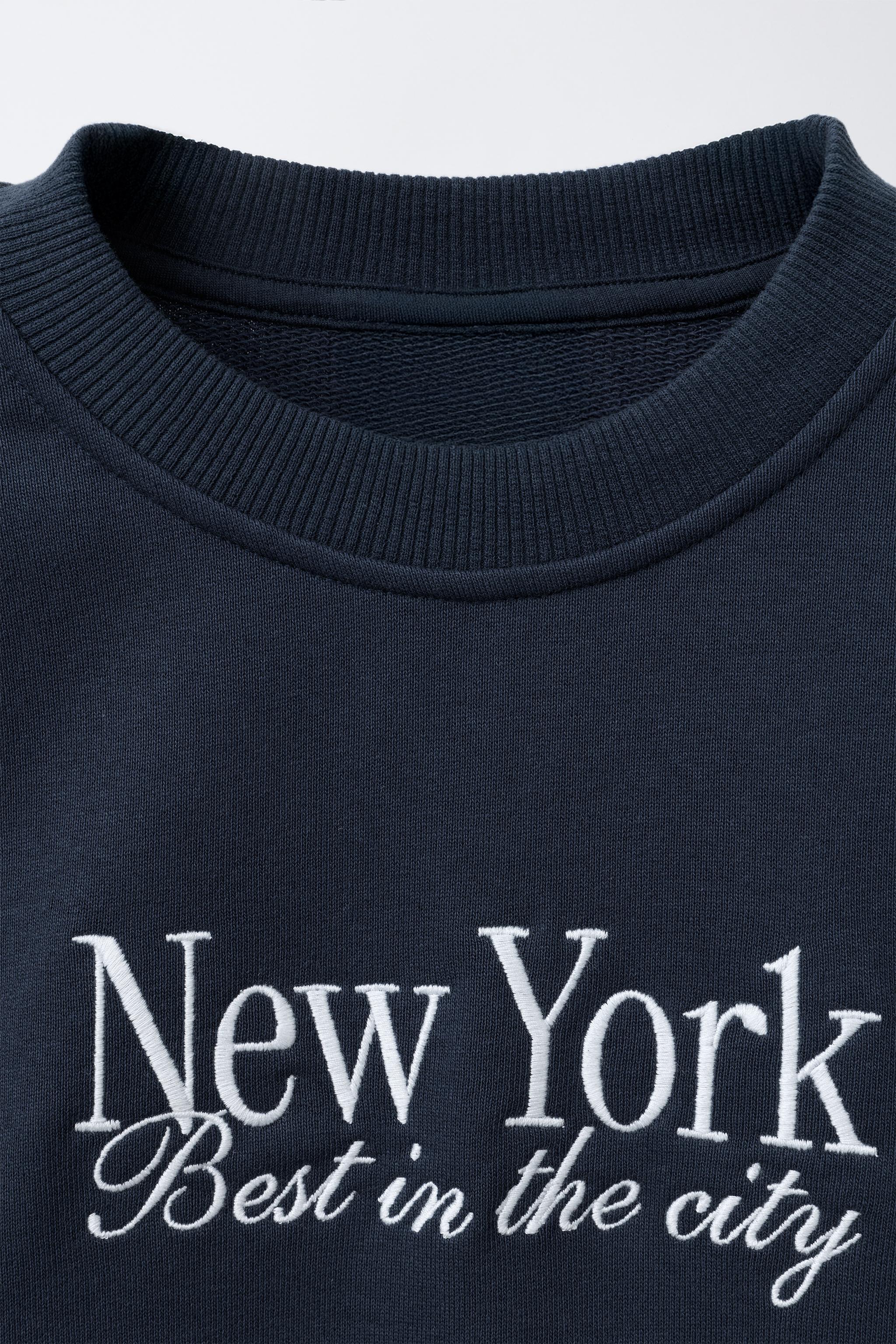 EMBROIDERED TEXT MIXED SWEATSHIRT