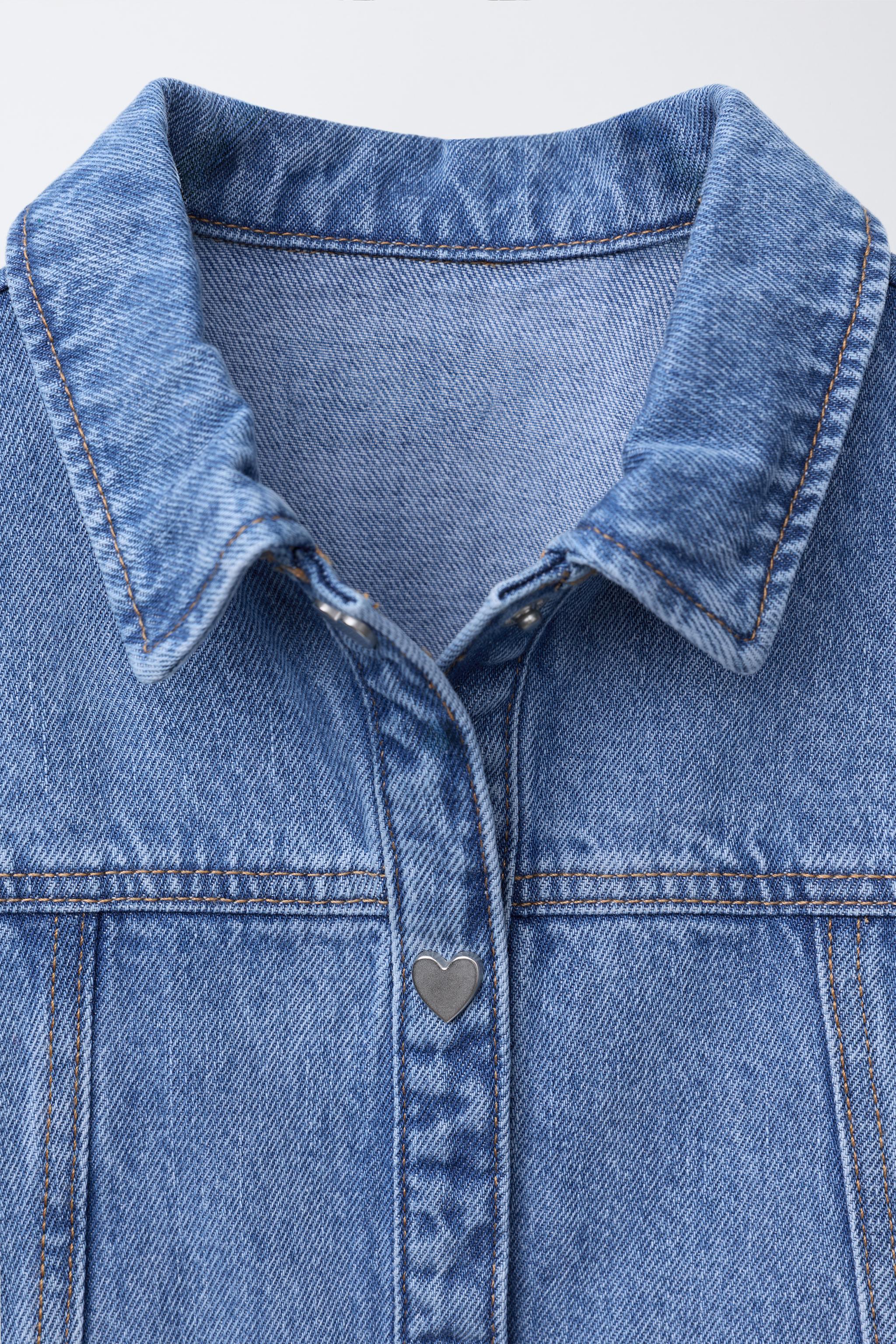 HEART BUTTON DENIM DRESS