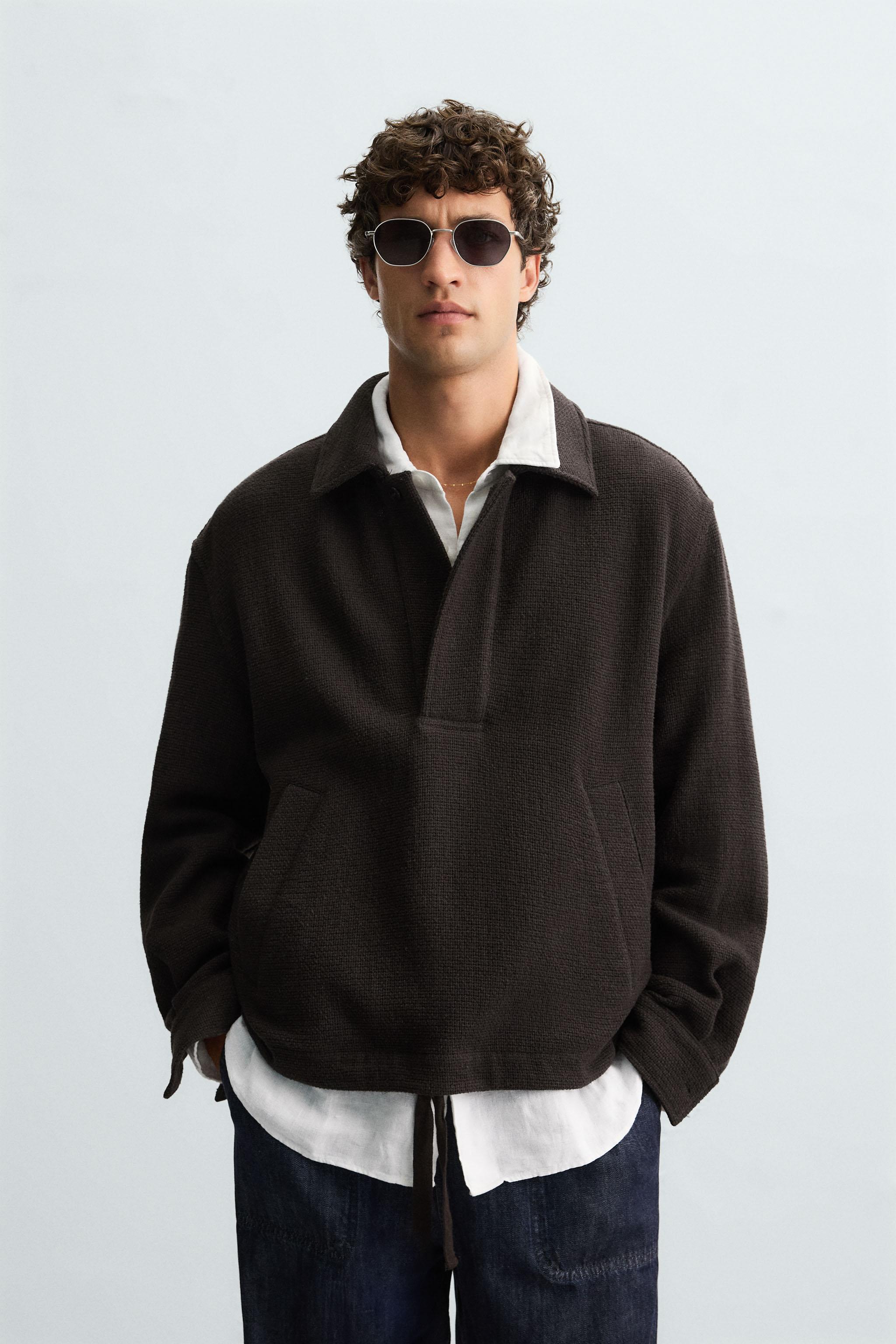 TEXTURED POLO OVERSHIRT