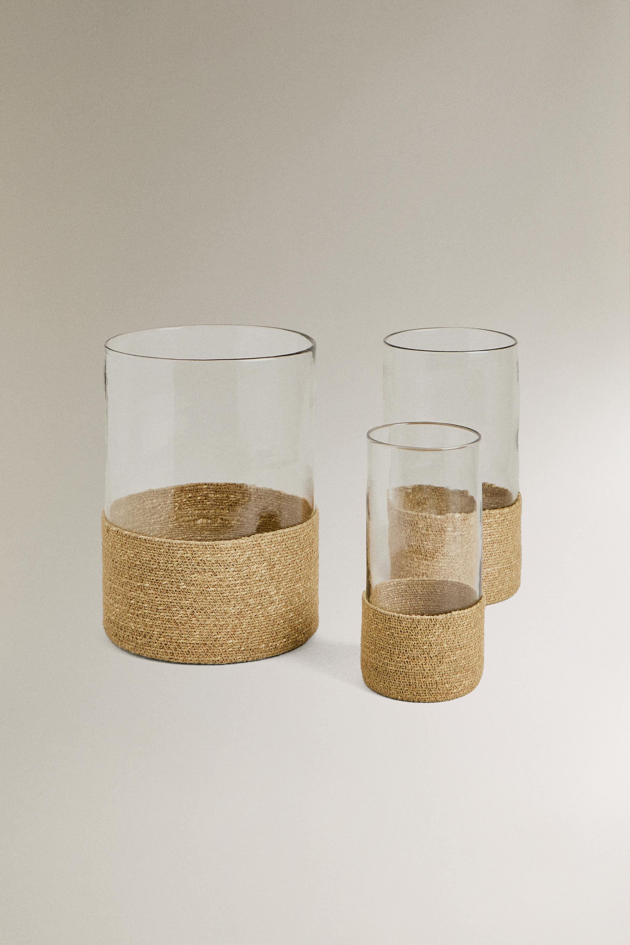 GLASS AND JUTE LANTERN