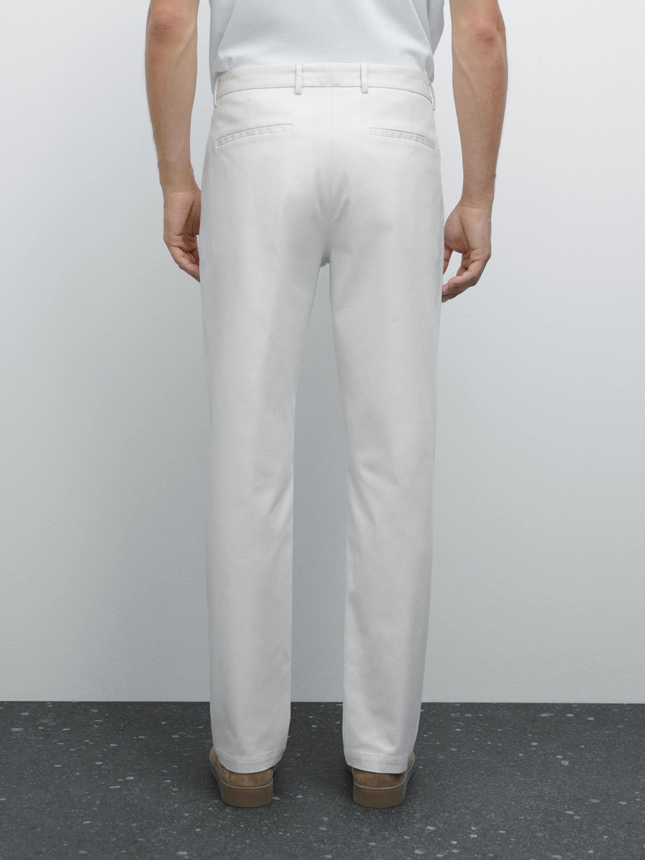 Slim fit textured trousers