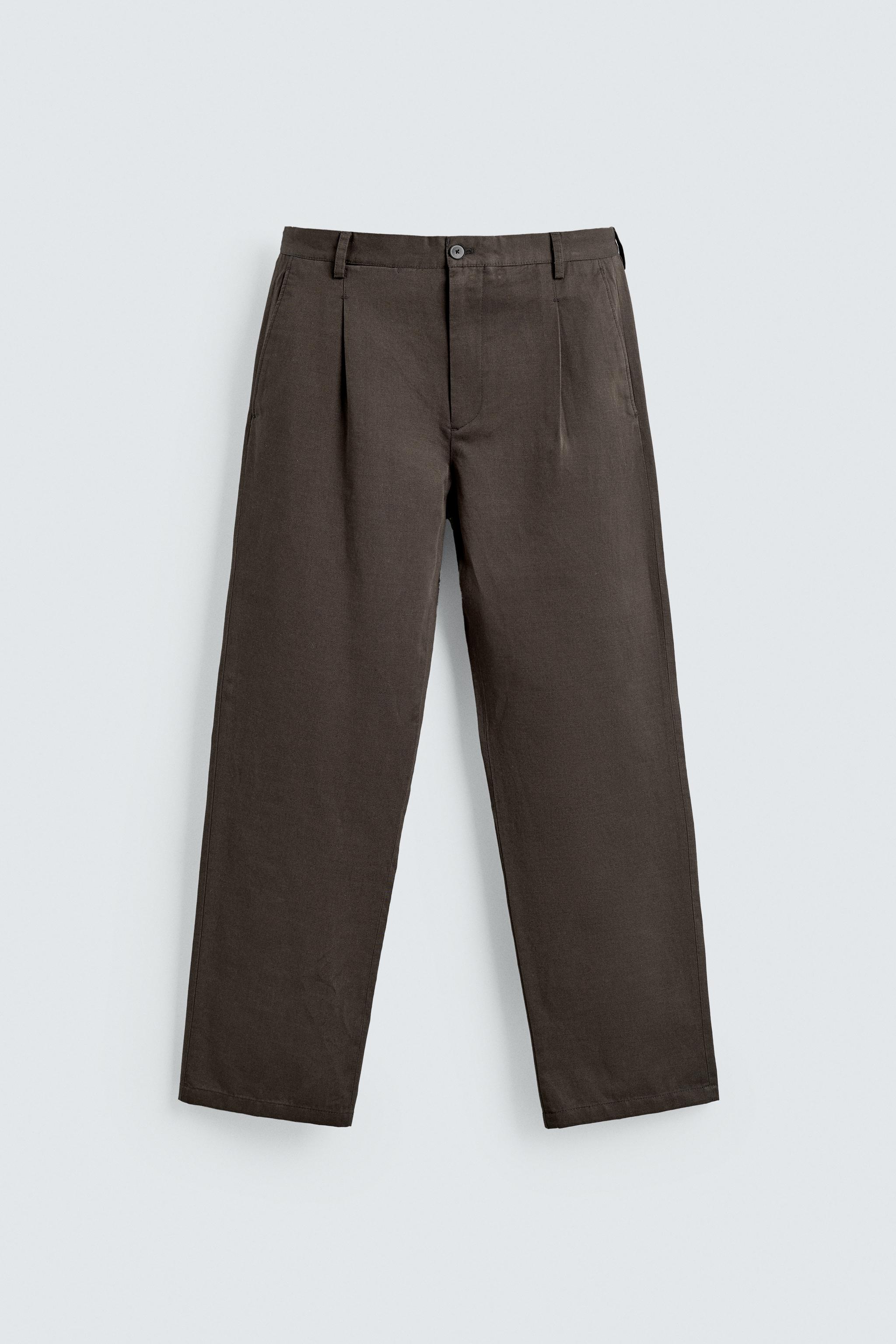 COTTON - LINEN PLEATED PANTS