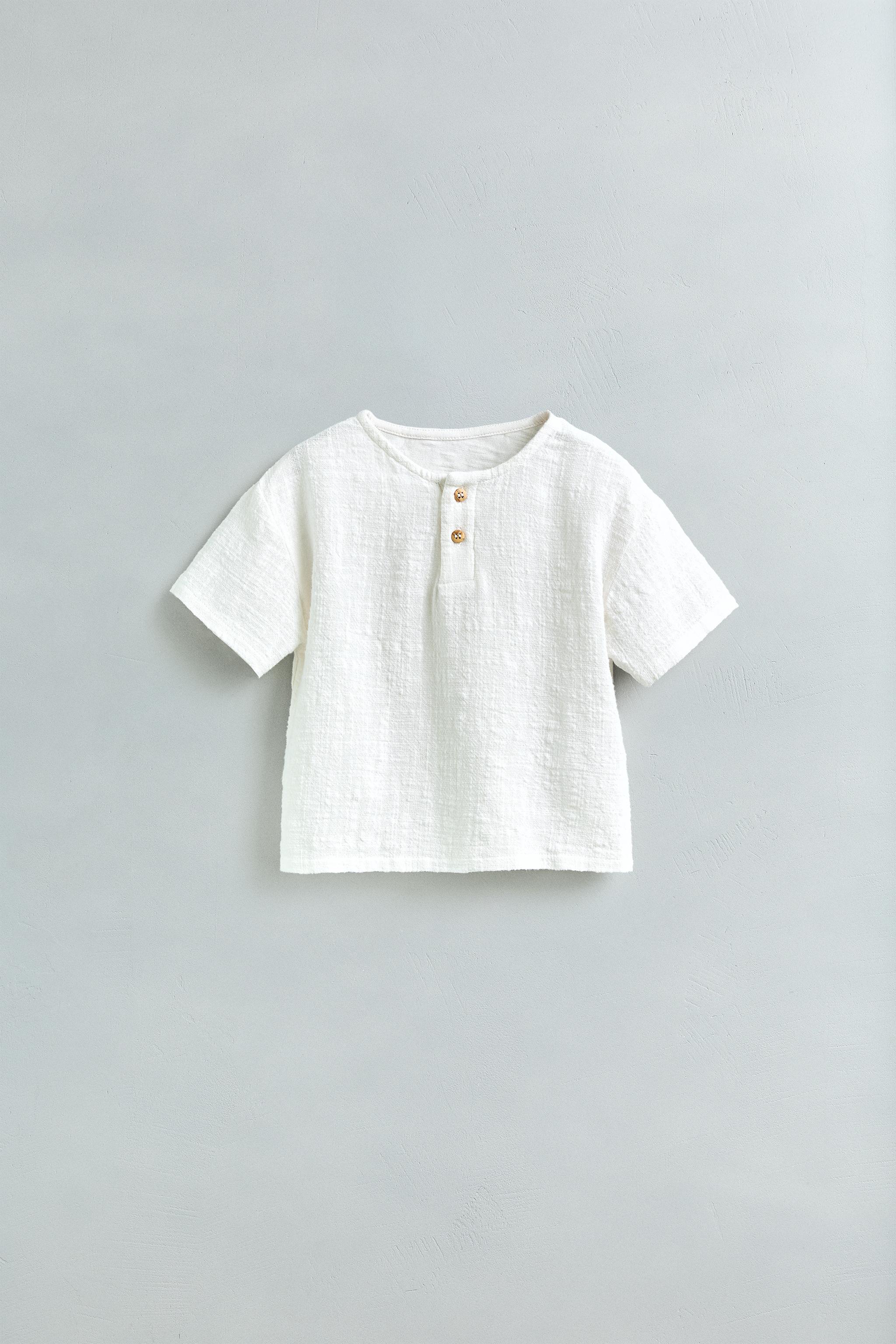 COMBINATION TEXTURE HENLEY SHIRT