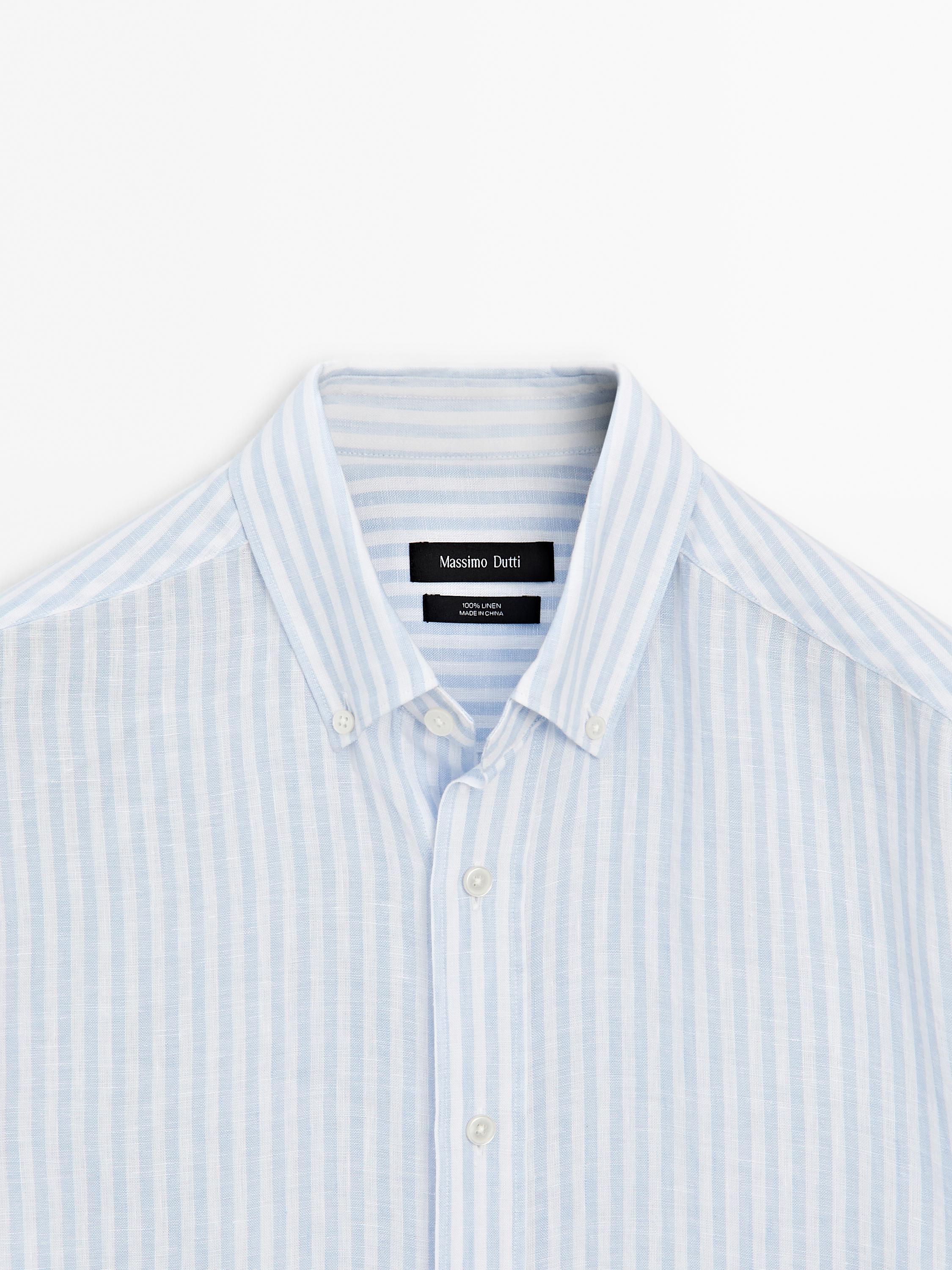 Slim fit 100% linen shirt