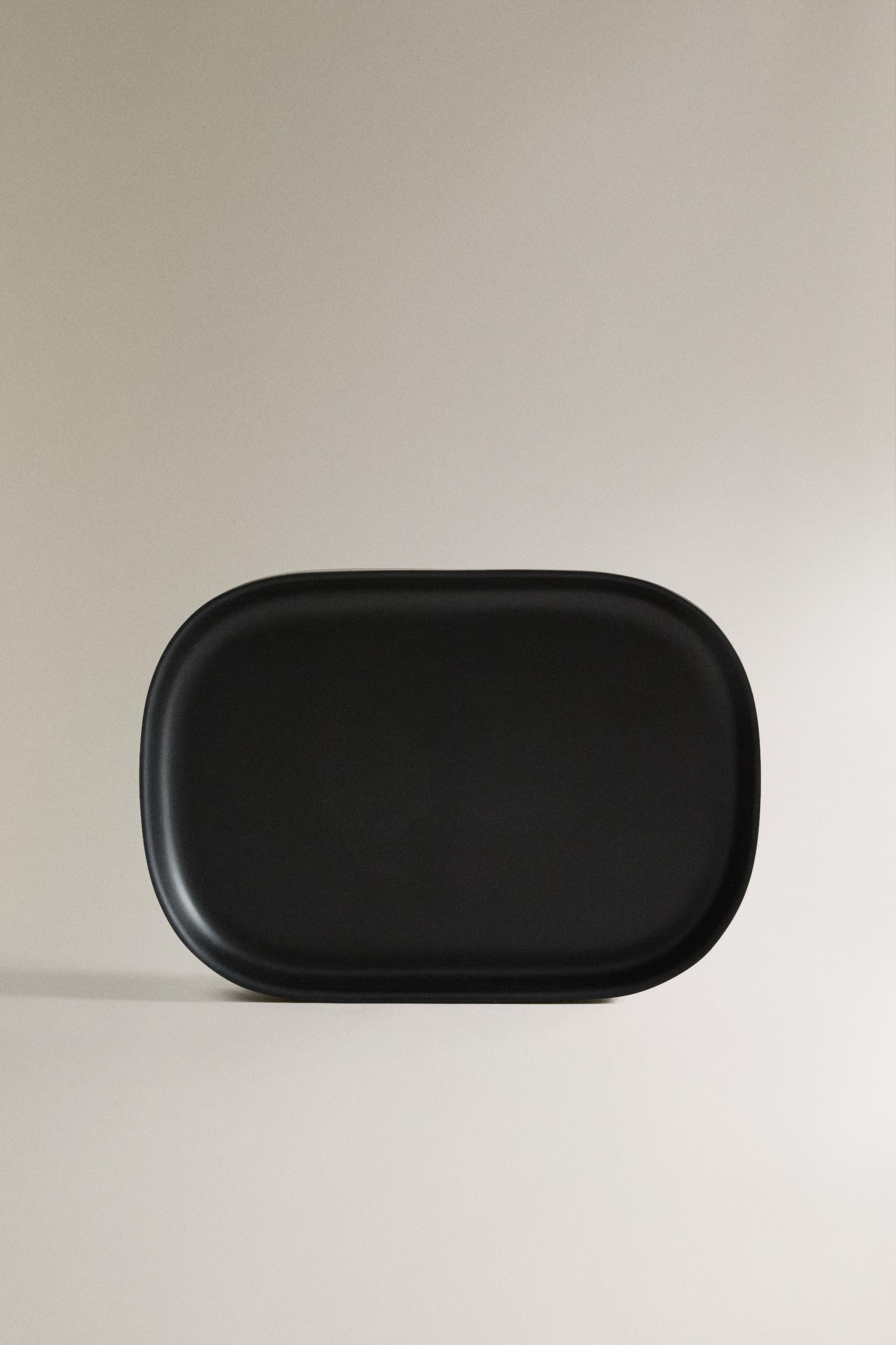 BLACK RESIN BATHROOM TRAY