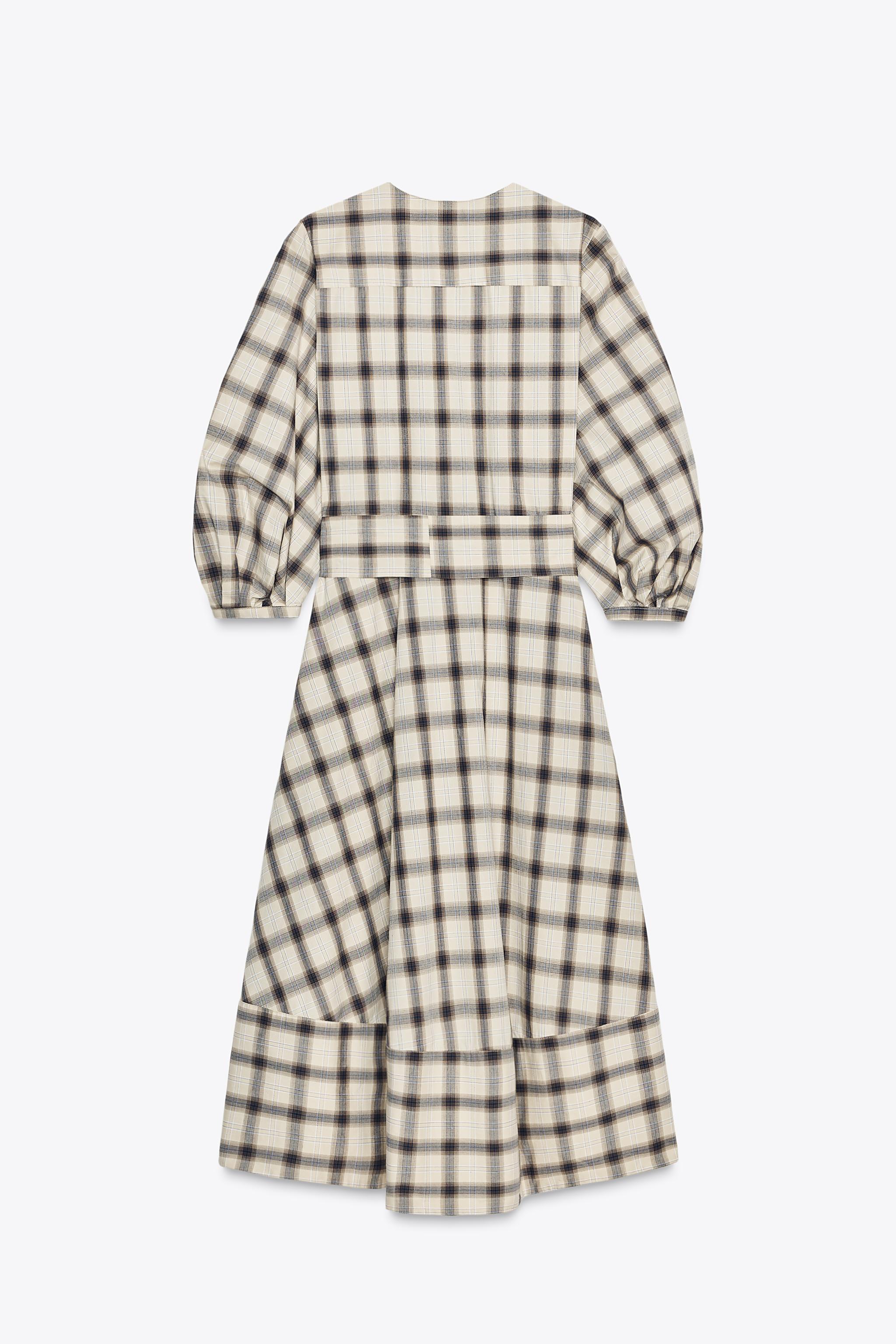 ZW COLLECTION PLAID SHIRT DRESS