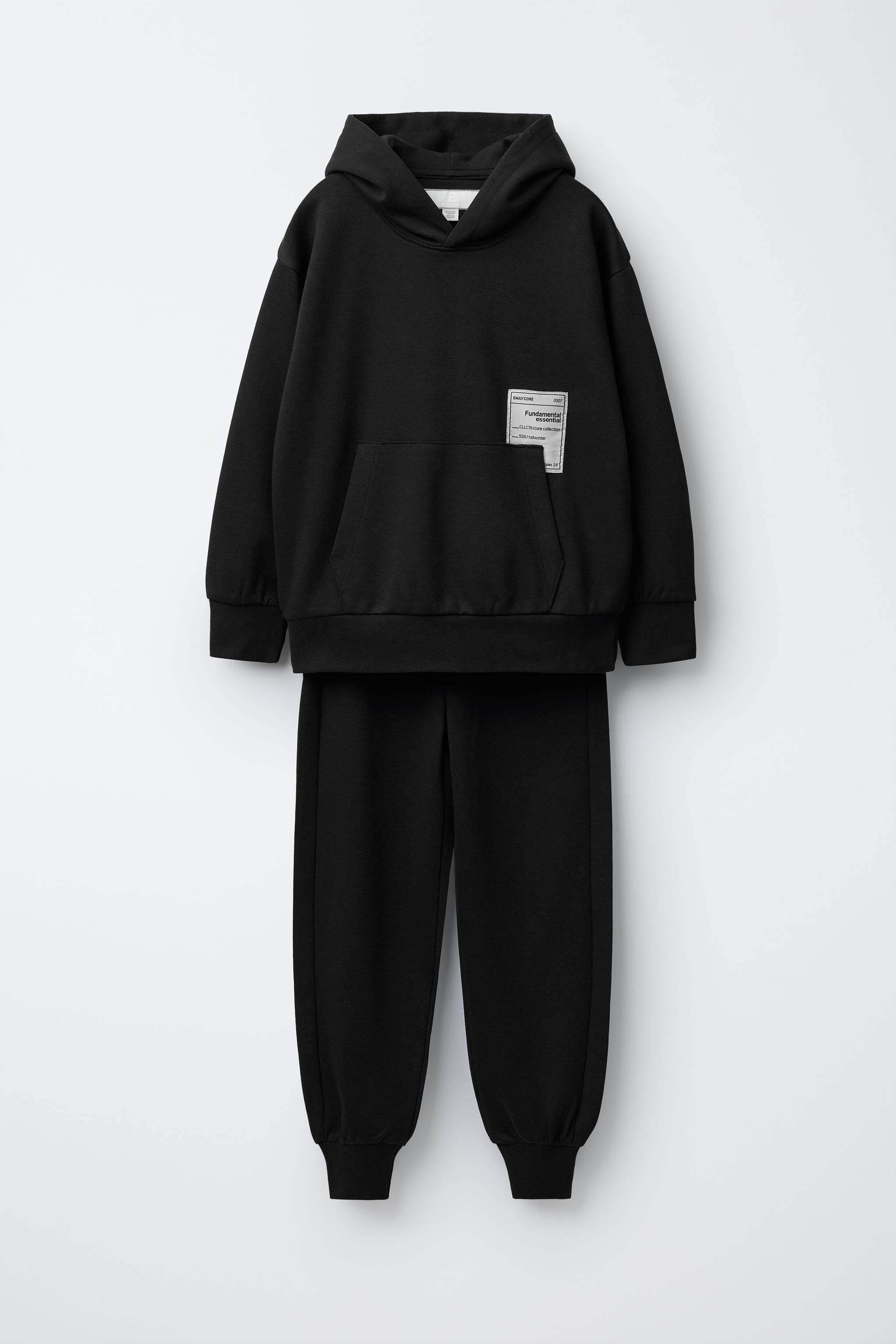 INTERLOCK HOODED SWEATSHIRT AND JOGGER PANTS SET