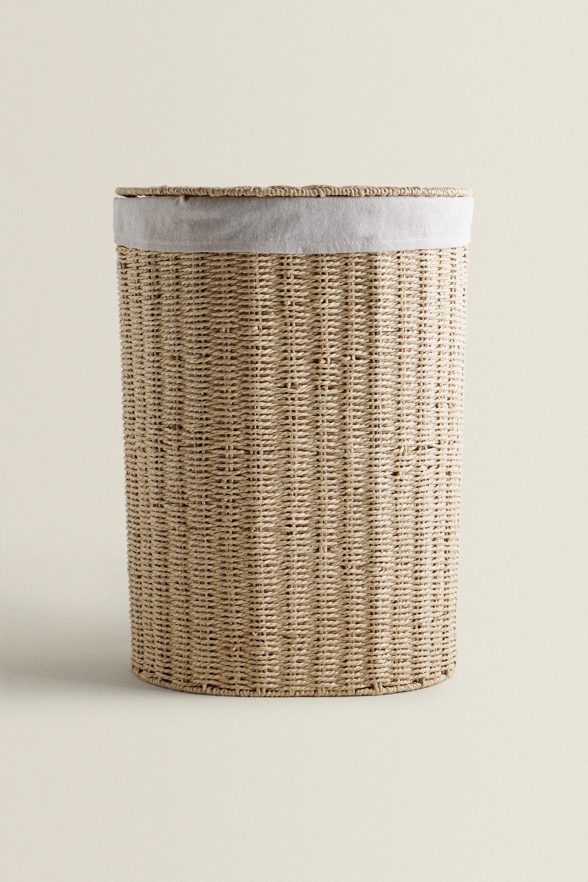 FABRIC-LINED LAUNDRY HAMPER