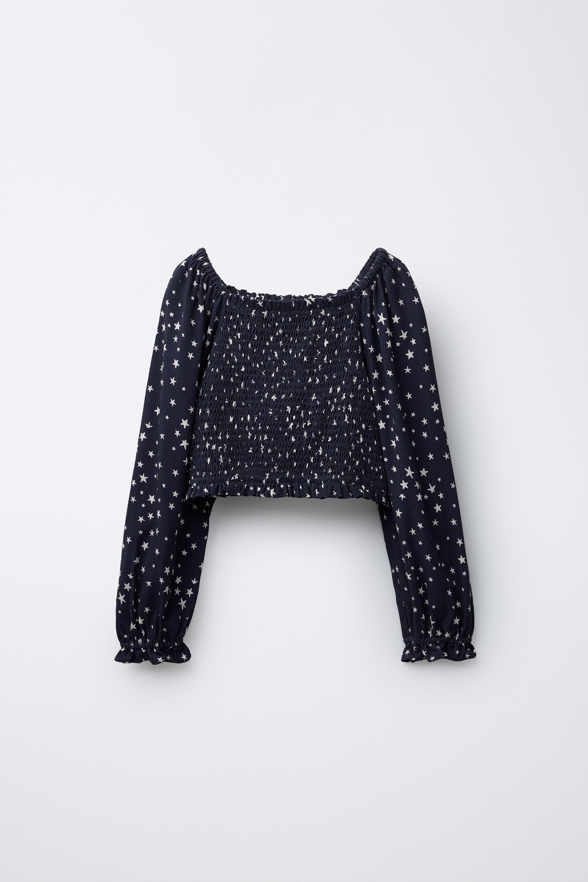 STAR PRINT ELASTICIZED TOP