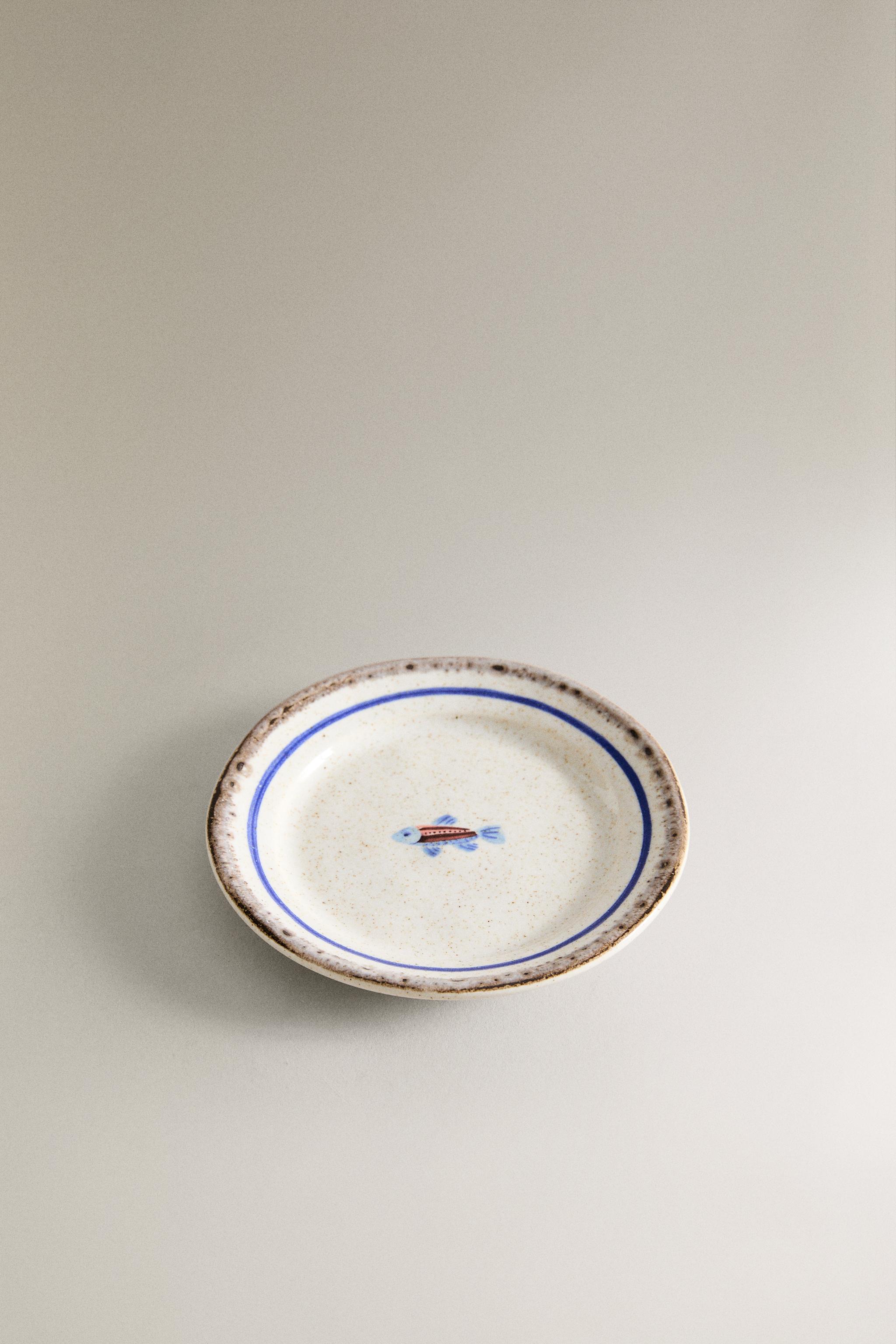 STONEWARE FISH SIDE PLATE