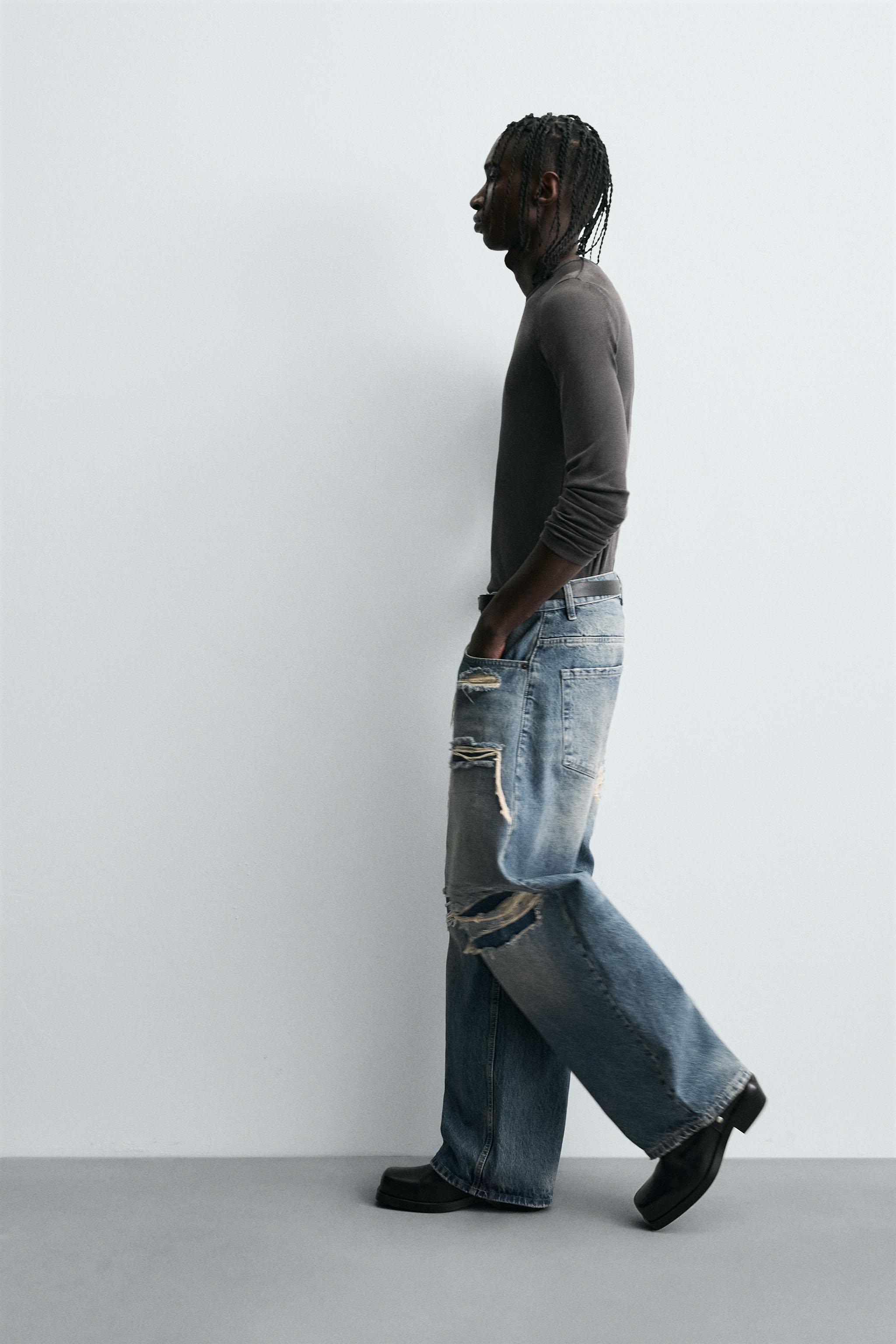 RIPPED BALLOON FIT JEANS