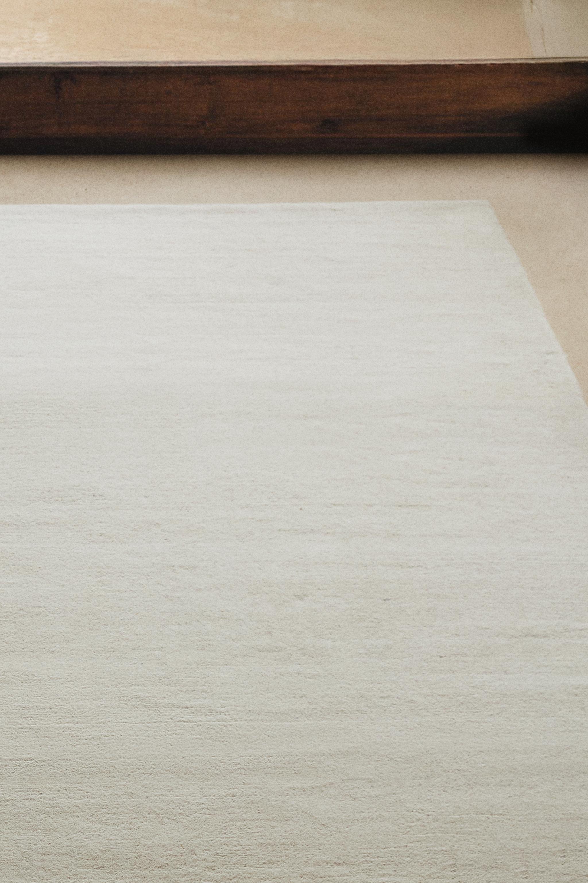 PLAIN WOOL COTTON AREA RUG