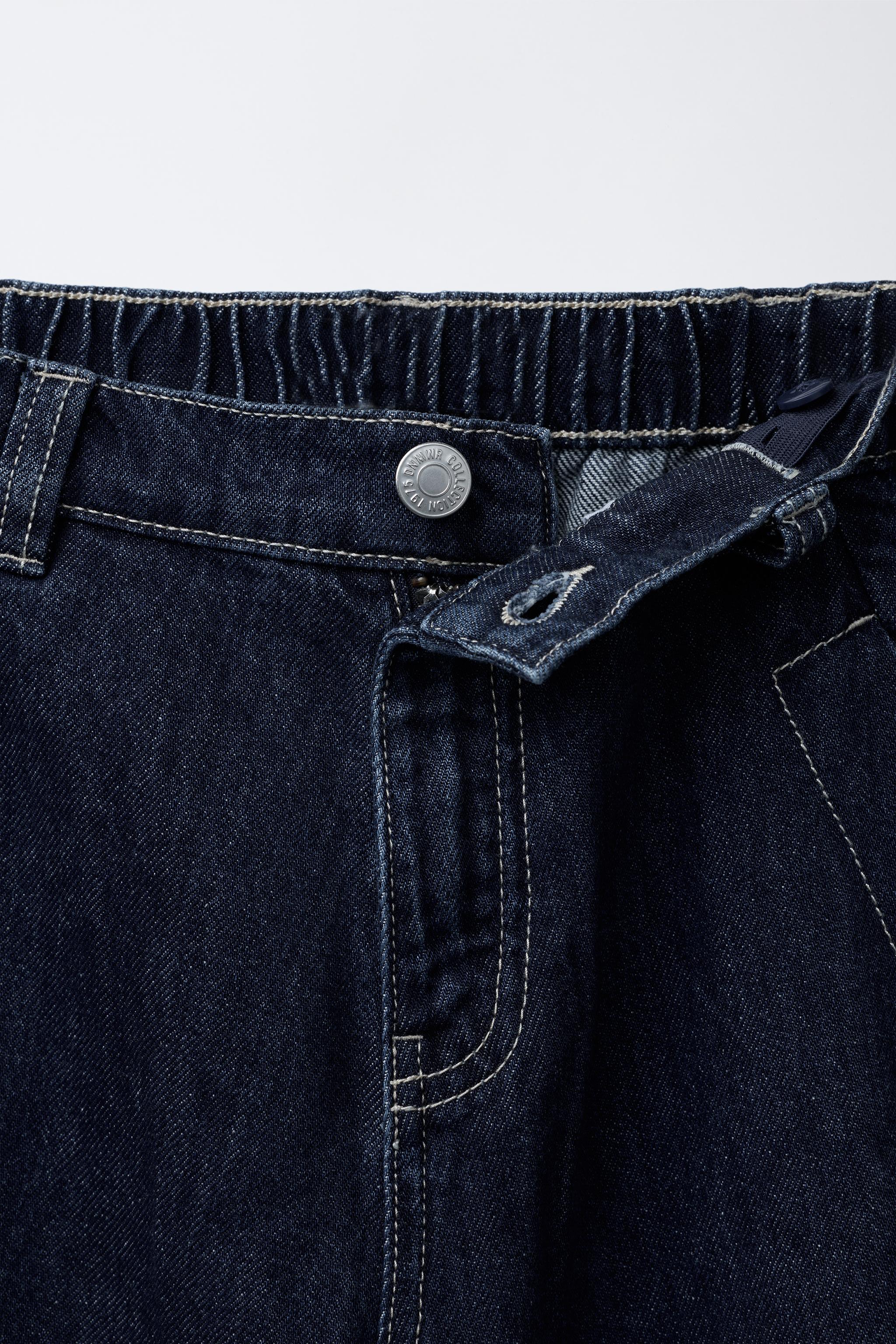 WIDE LEG CUFFED JEANS