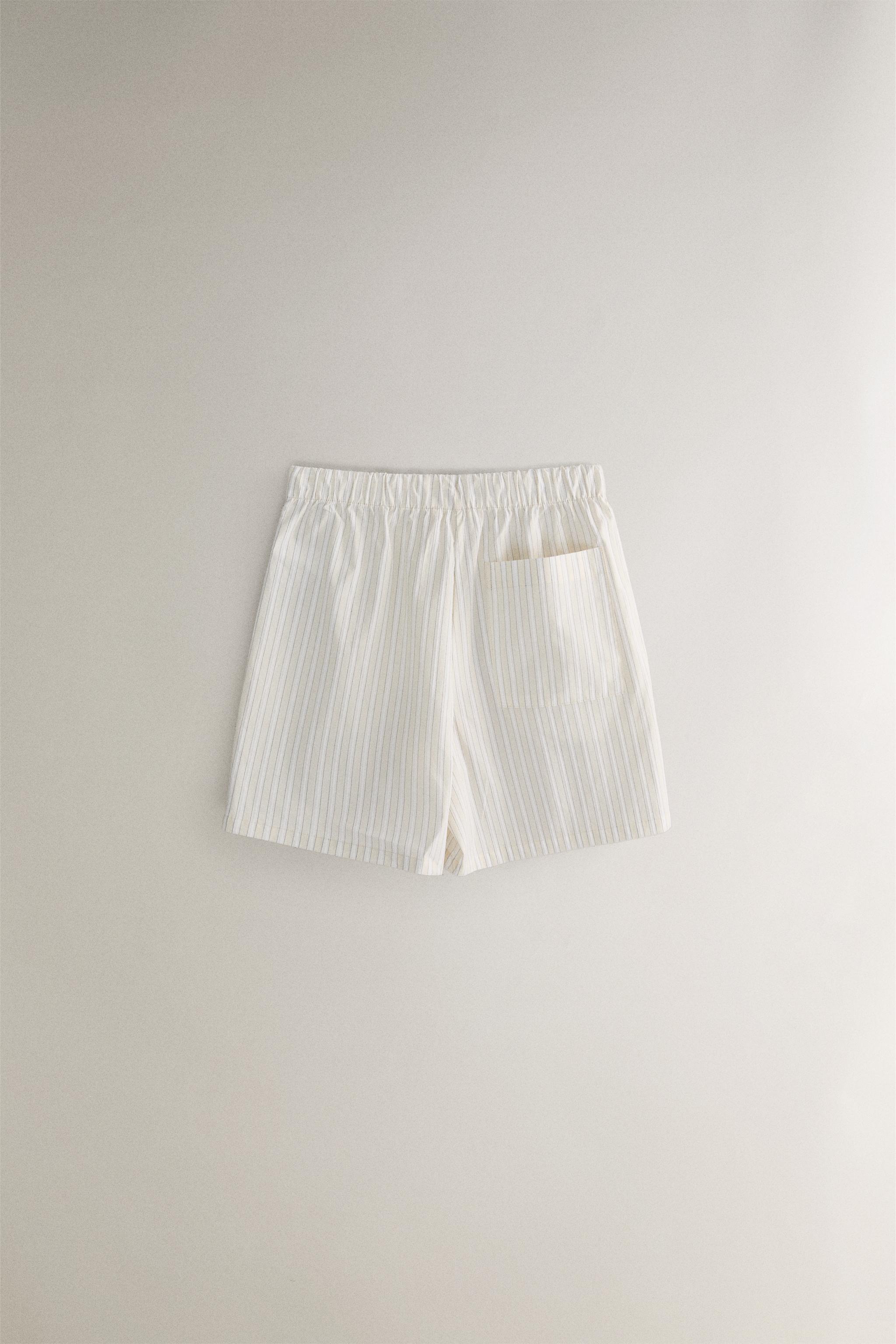 STRIPED COTTON SHORTS