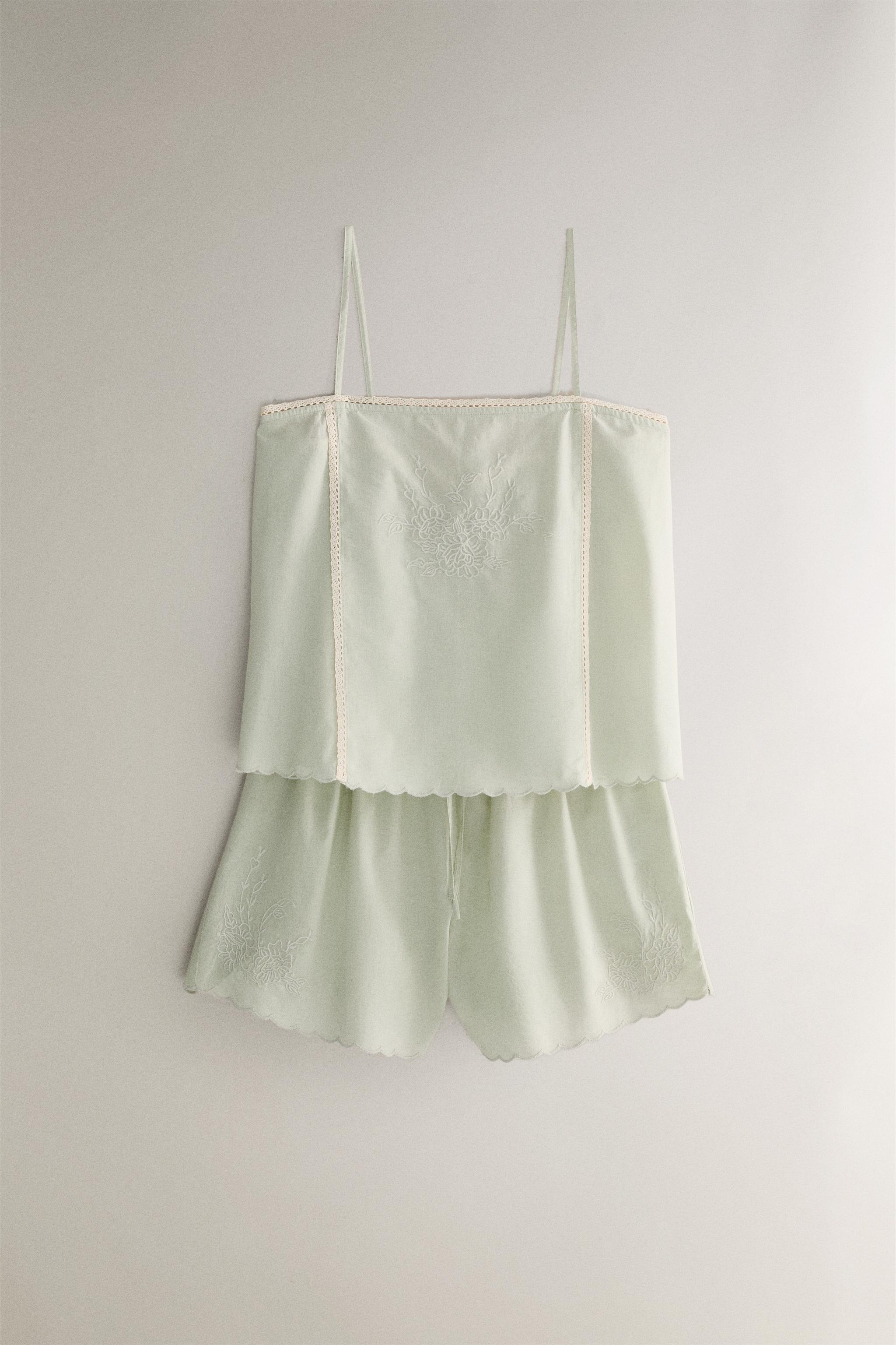 EMBROIDERED COTTON SHORTS