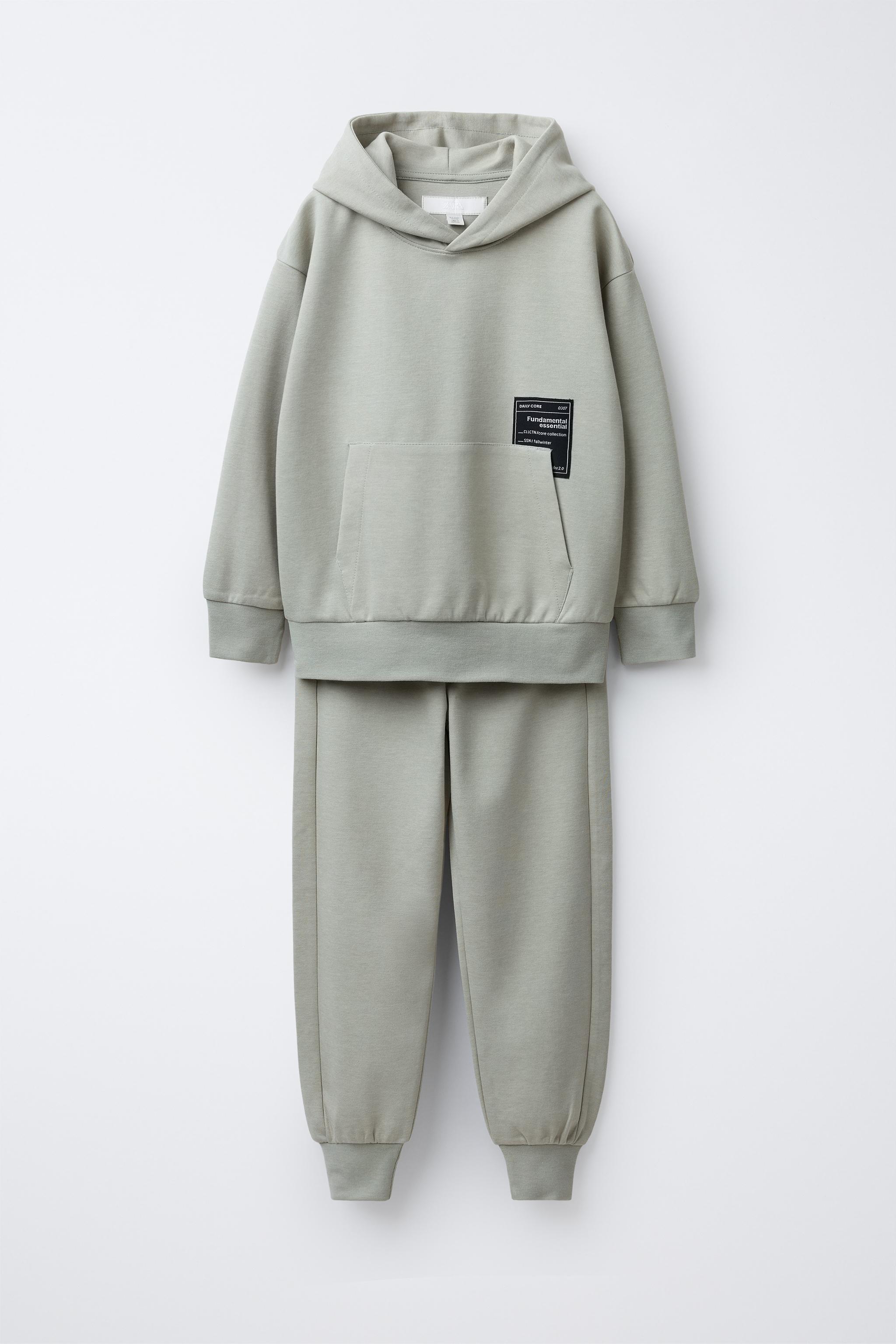 INTERLOCK HOODED SWEATSHIRT AND JOGGER PANTS SET